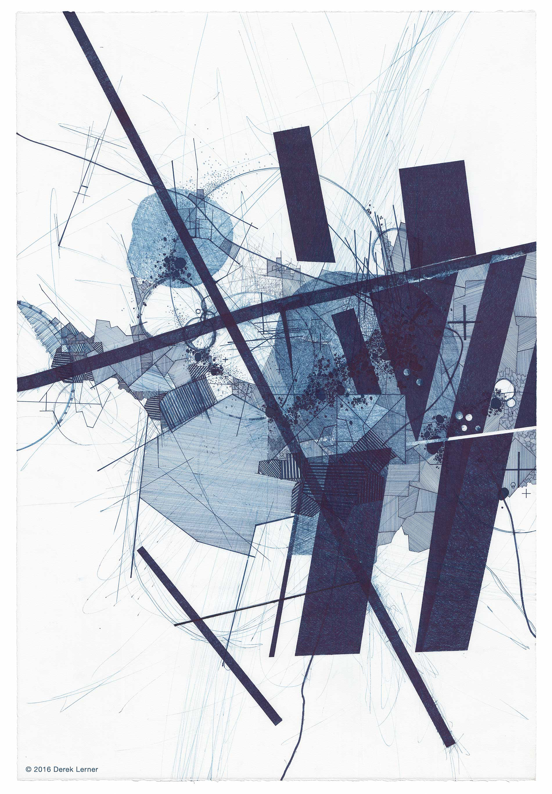 Asvirus 65, 2016 Ink on paper 44” x 30” (1.1m x 76cm) © 2016 Derek Lerner