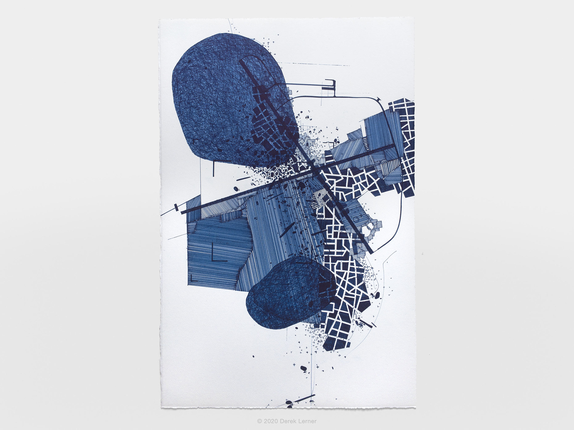 Asvirus 120 by Derek Lerner 2020 Ink on paper 20" x 13" (51cm x 33cm)