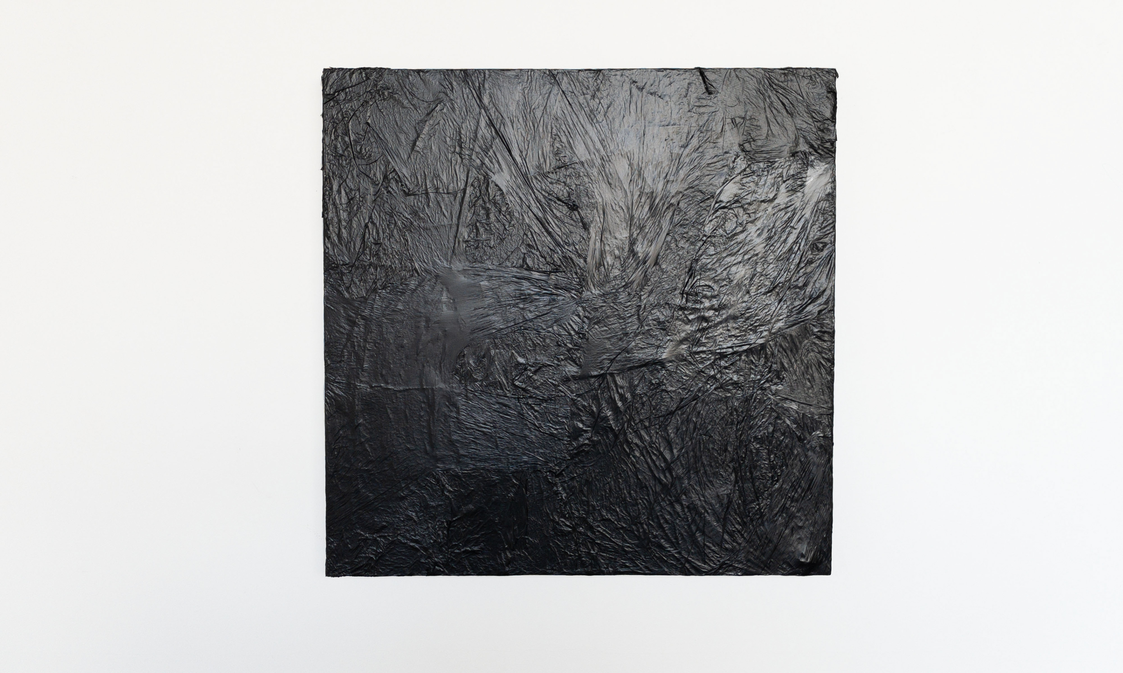 Plastic 13, 2021 plastic on wood panel 24” x 24” x 1.5” (60.96cm x 60.96cm x 3.81cm)