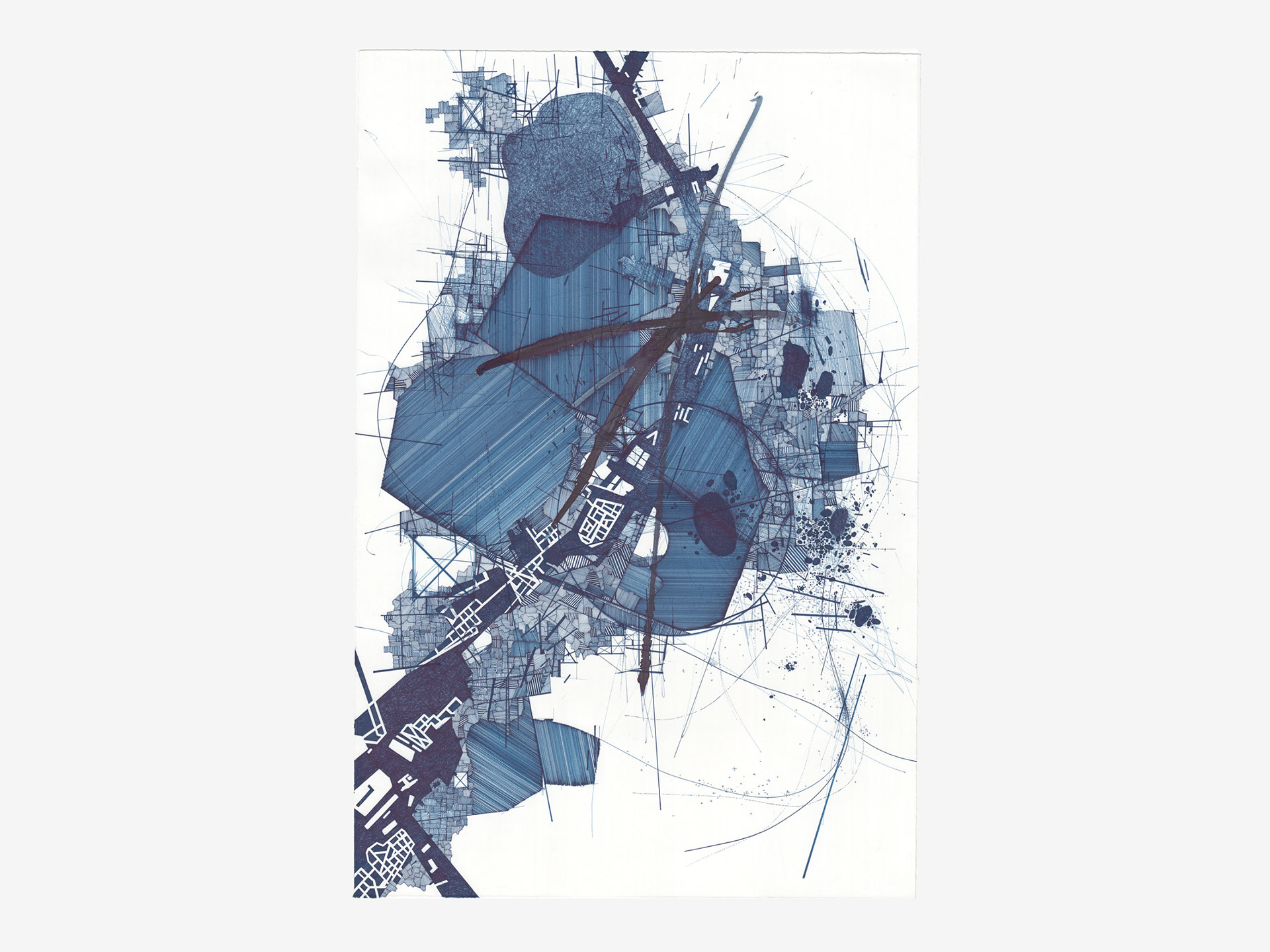 Asvirus 133 artwork by Derek Lerner , 2021 Ink on paper 36" x 24" (91.44cm x 60.96cm)