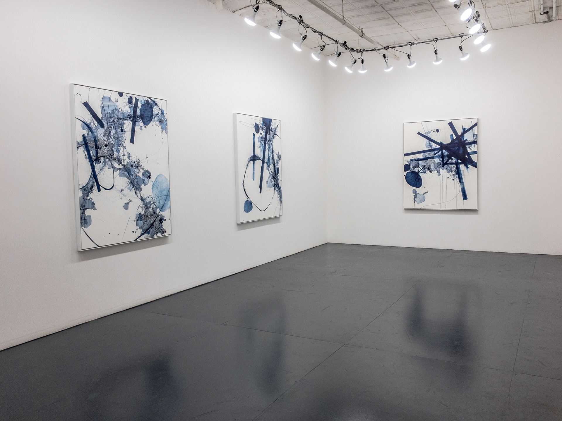 Asvirus 85, 81 & 75 (from left to right) in "In Between" 2017 exhibition at Robert Henry Contemporary in Brooklyn NY