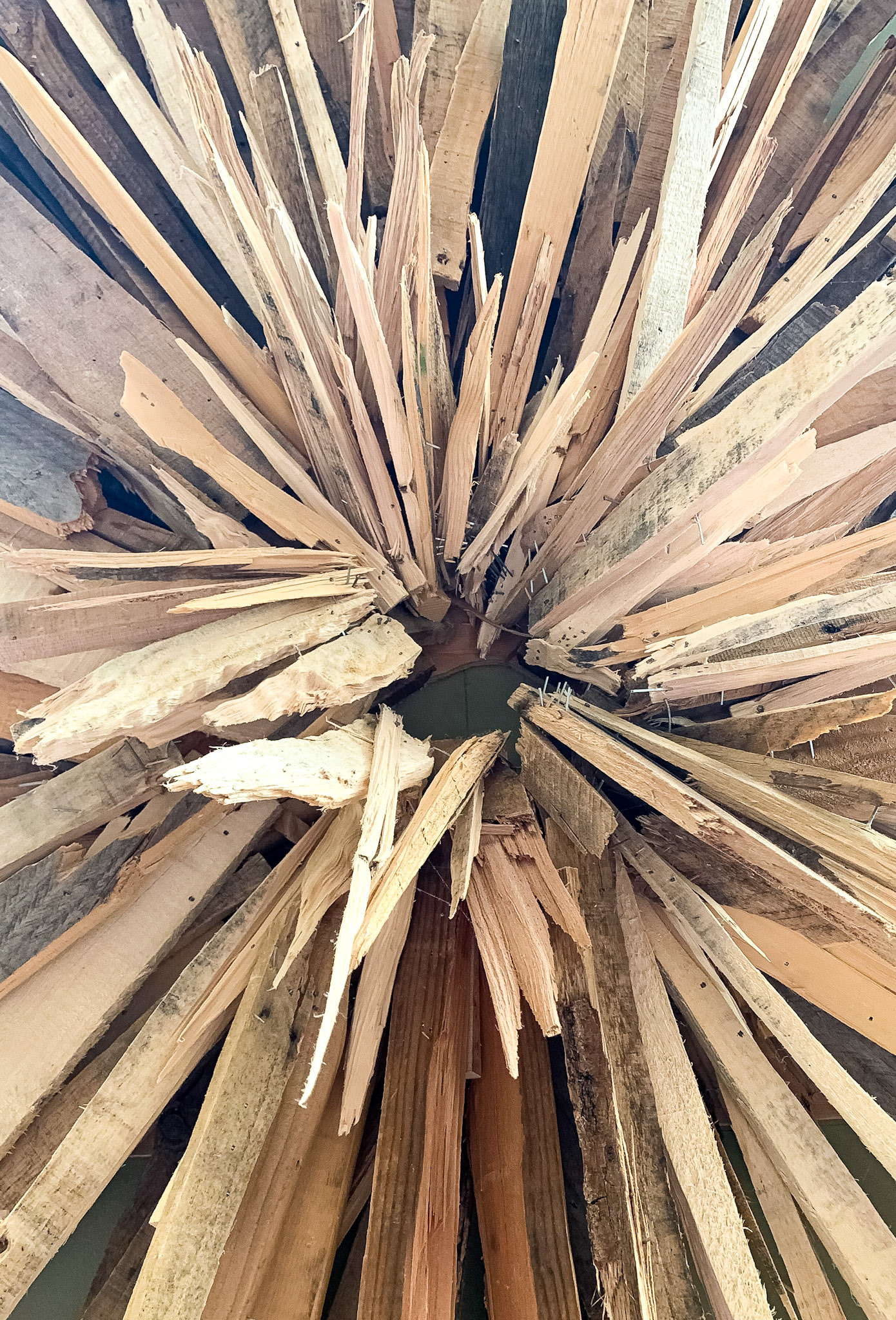 Impact, 7x5x3 feet, Local Reclaimed Pallet Wood, Steel Nails, Instillation Shot, 2017 