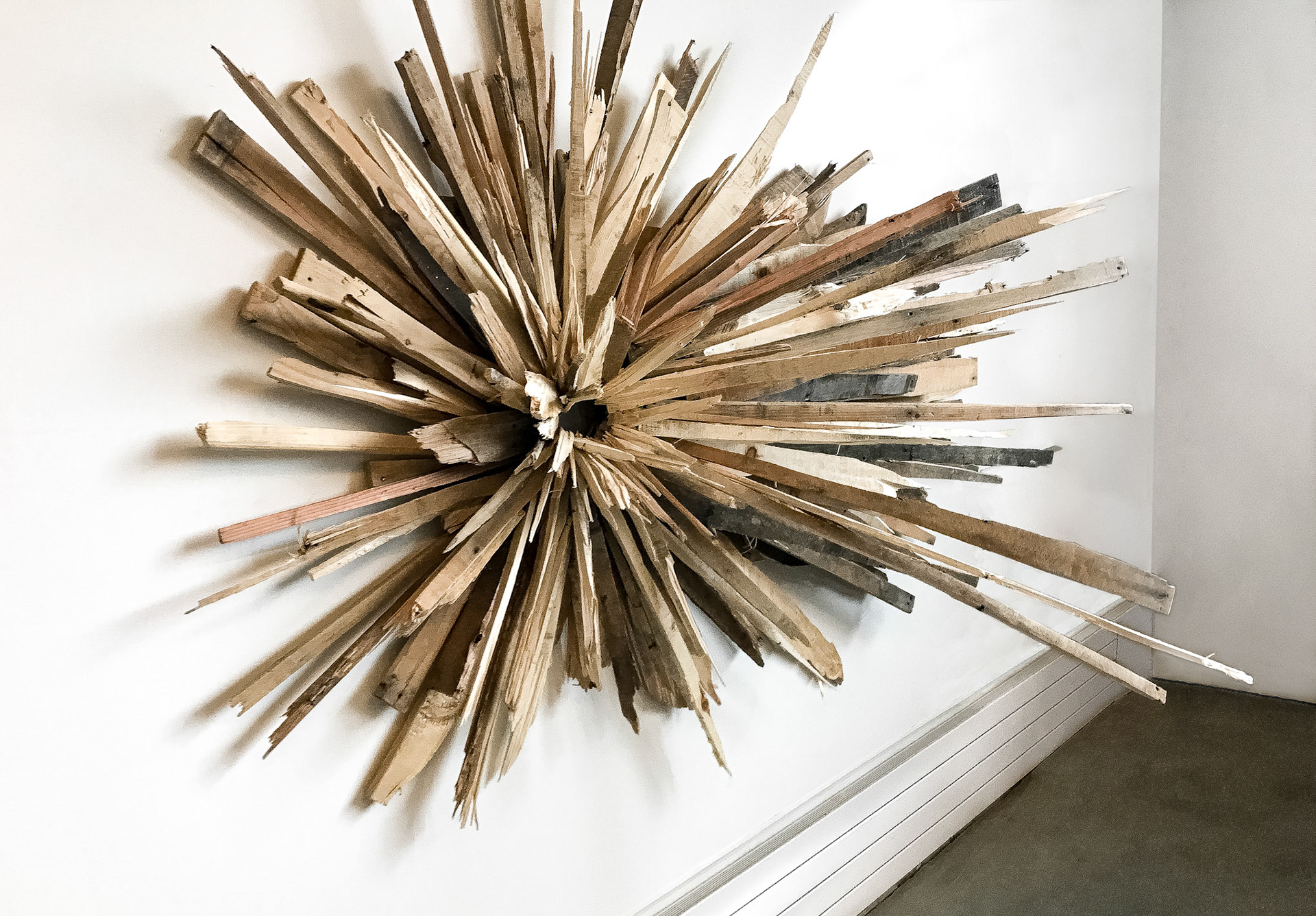 Impact, 7x5x3 feet, Local Reclaimed Pallet Wood, Steel Nails, Instillation Shot, 2017 