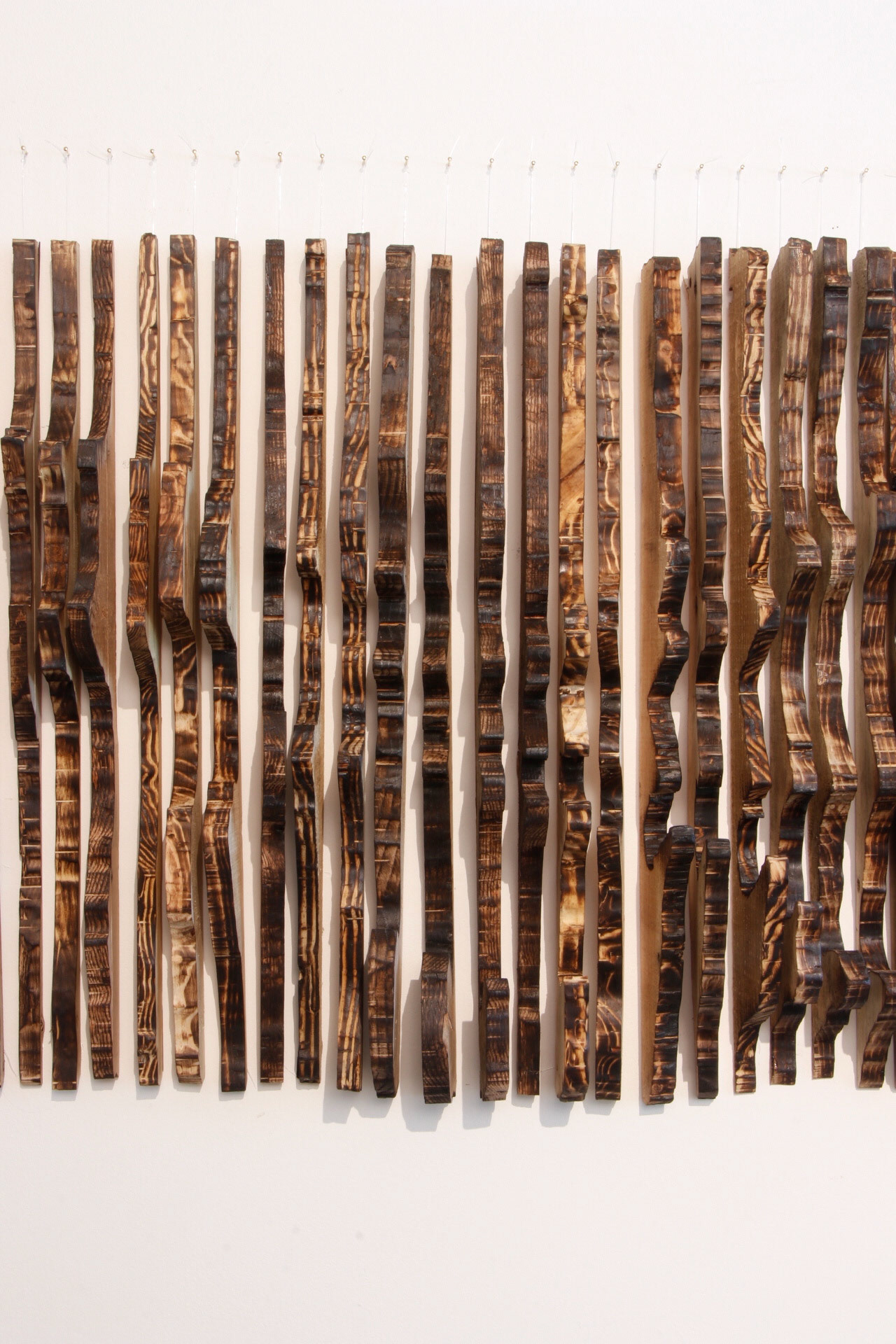 Origin: Roots of Plastic, 53x25 Inches, Locally Reclaimed Pallet Wood, Recycled Plastic Fishing Line, Brass Nails, Plastic Bag, Instillation Shot, 2019