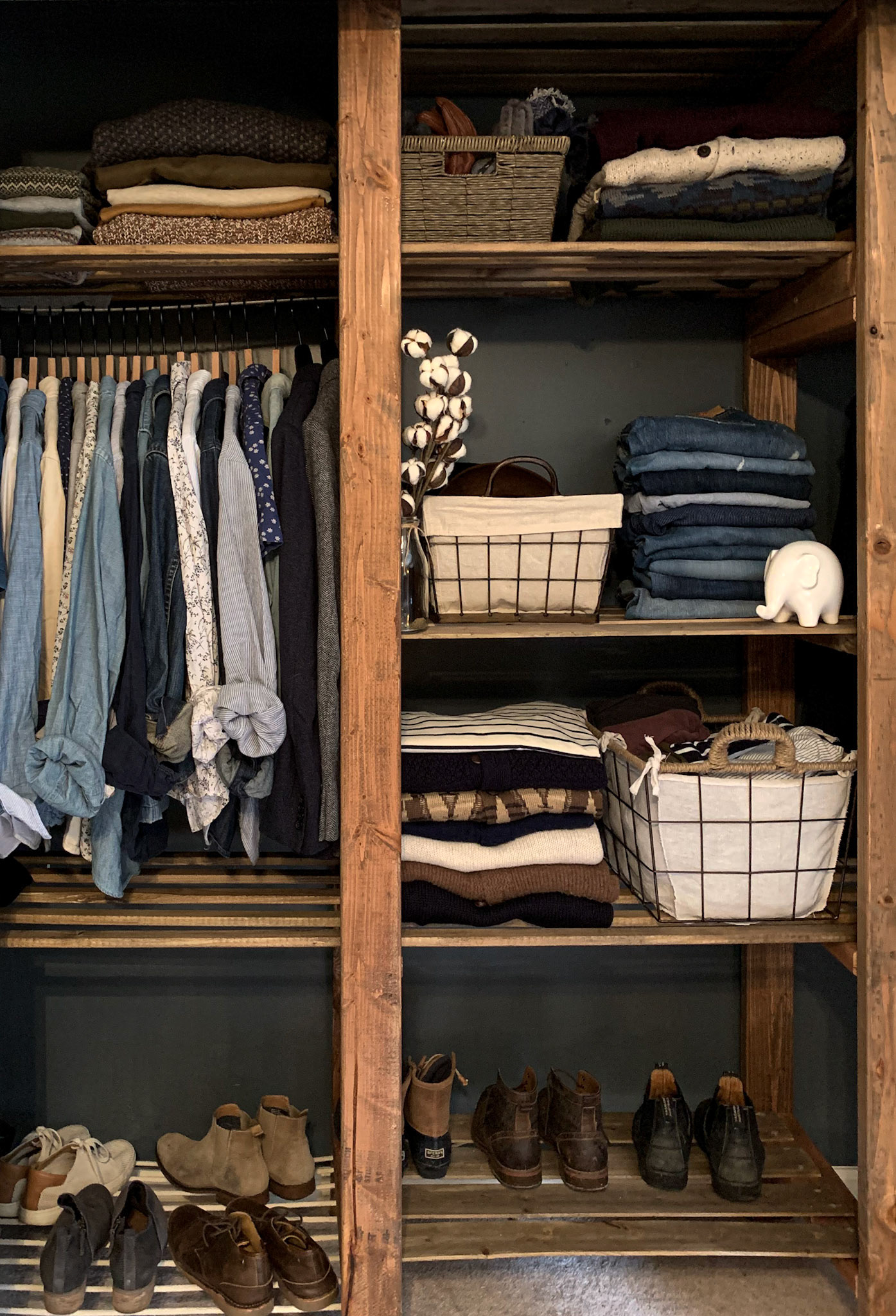 The Helm Closet Collection: Custom built in closet from recycled decking, 2019