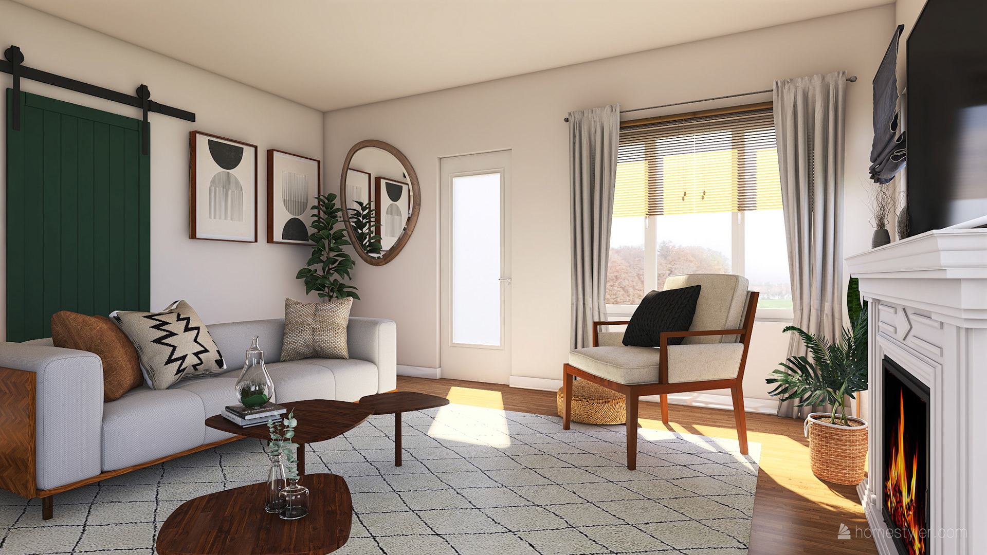 The Mid-Century Modern Living Room Homestyler, Adobe Photoshop, Adobe Lightroom 2020