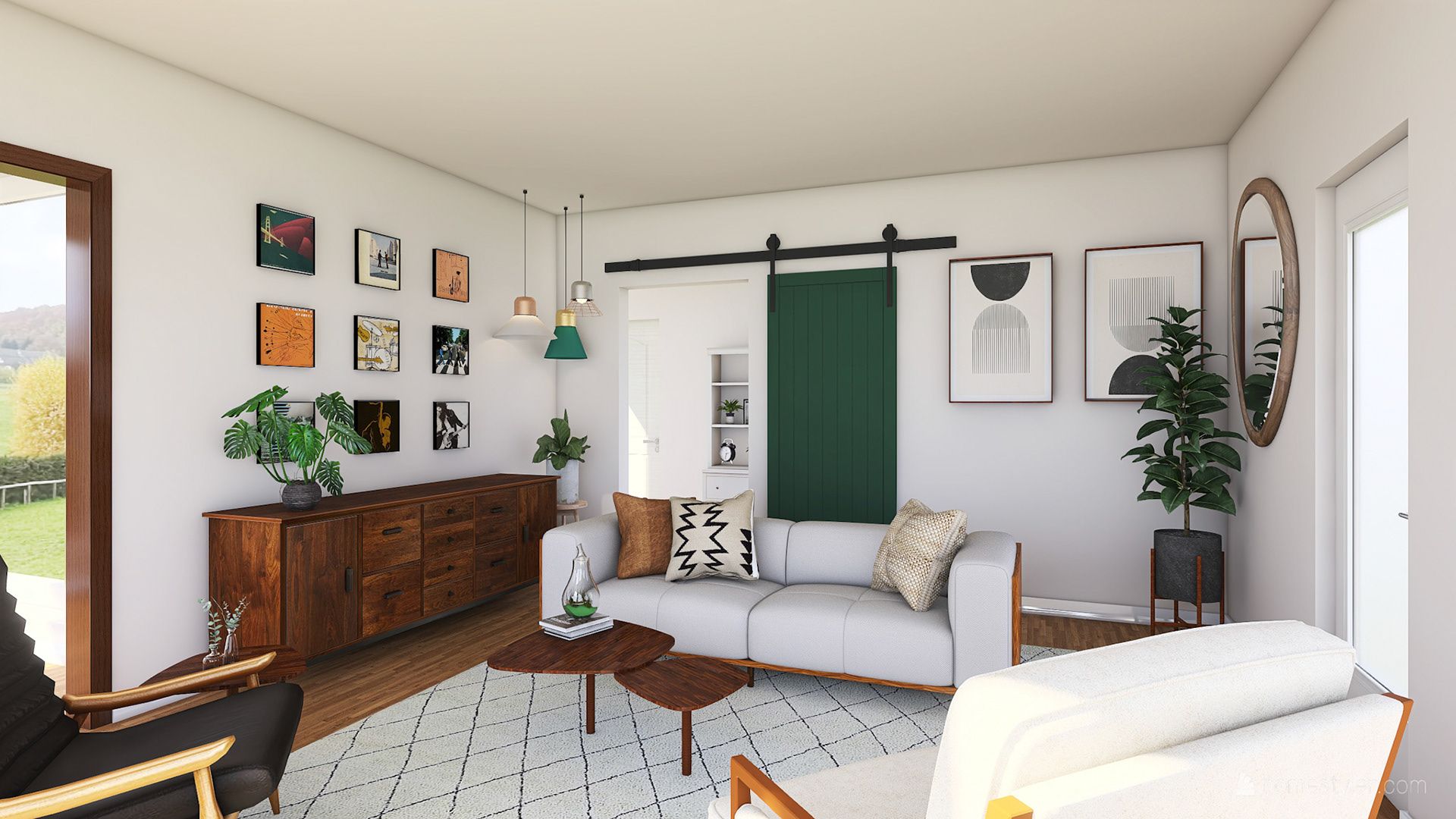 The Mid-Century Modern Living Room Homestyler, Adobe Photoshop, Adobe Lightroom 2020