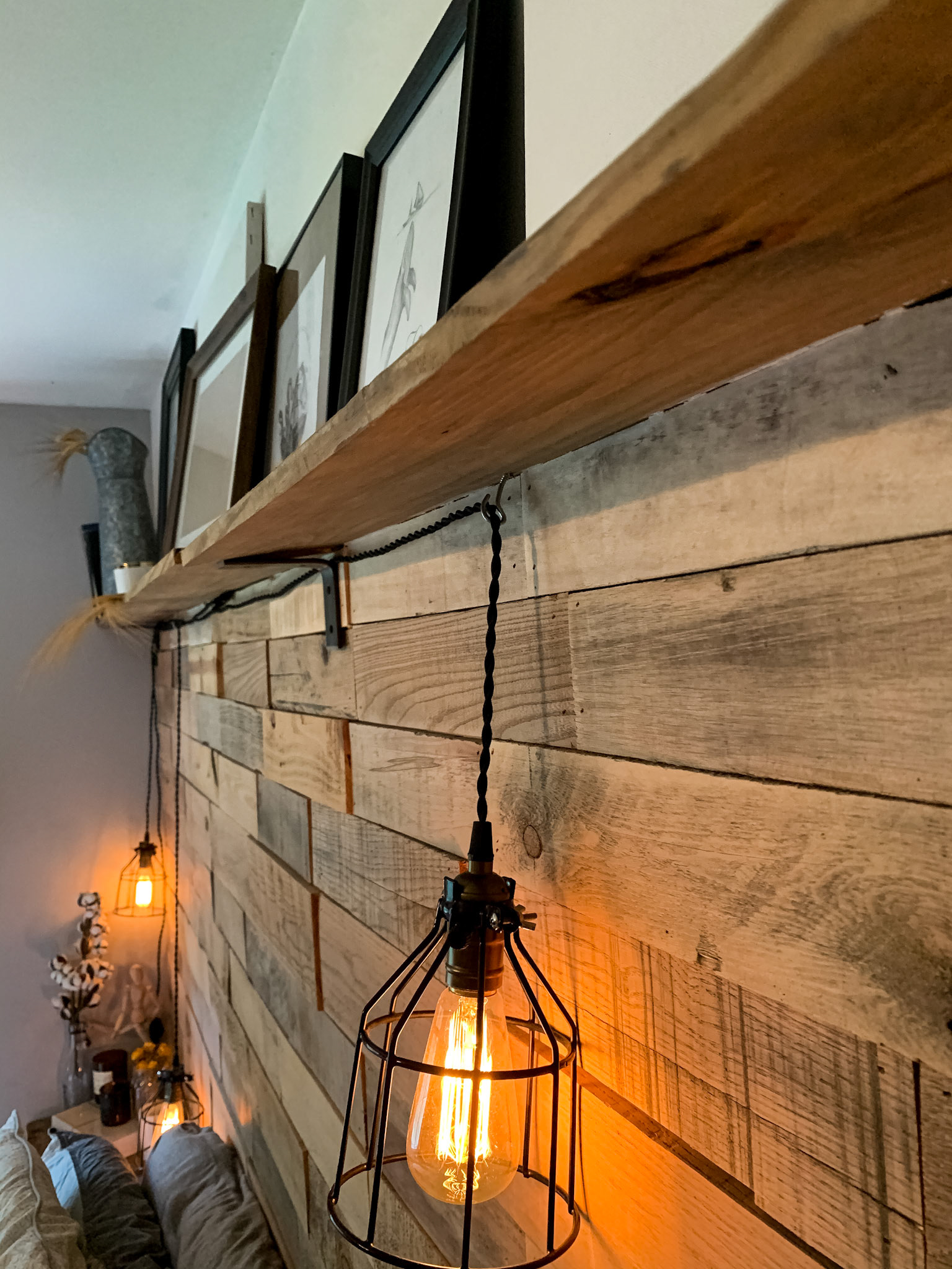 The Reclaim New England Collection: Custom reclaimed New England pallet wood wall and shelf, 2019