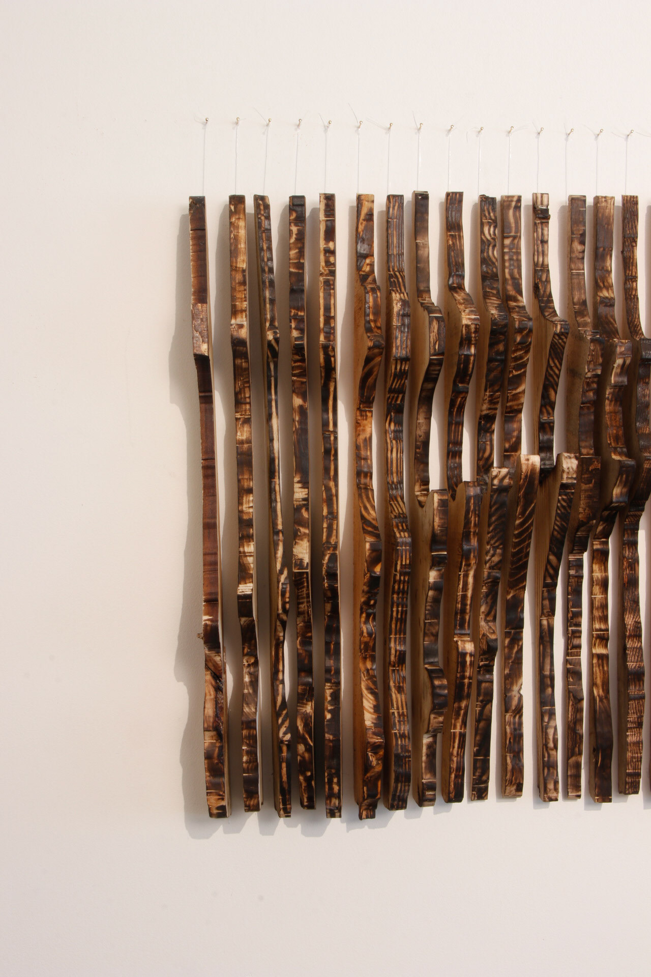 Origin: Roots of Plastic, 53x25 Inches, Locally Reclaimed Pallet Wood, Recycled Plastic Fishing Line, Brass Nails, Plastic Bag, Instillation Shot, 2019