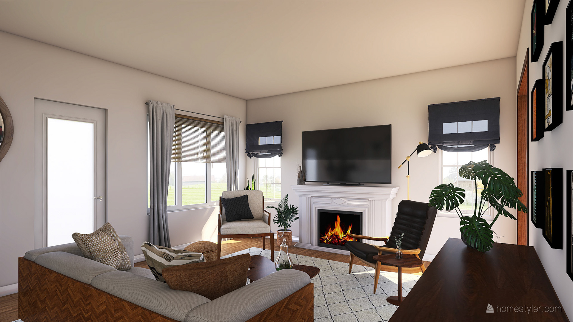 The Mid-Century Modern Living Room Homestyler, Adobe Photoshop, Adobe Lightroom 2020