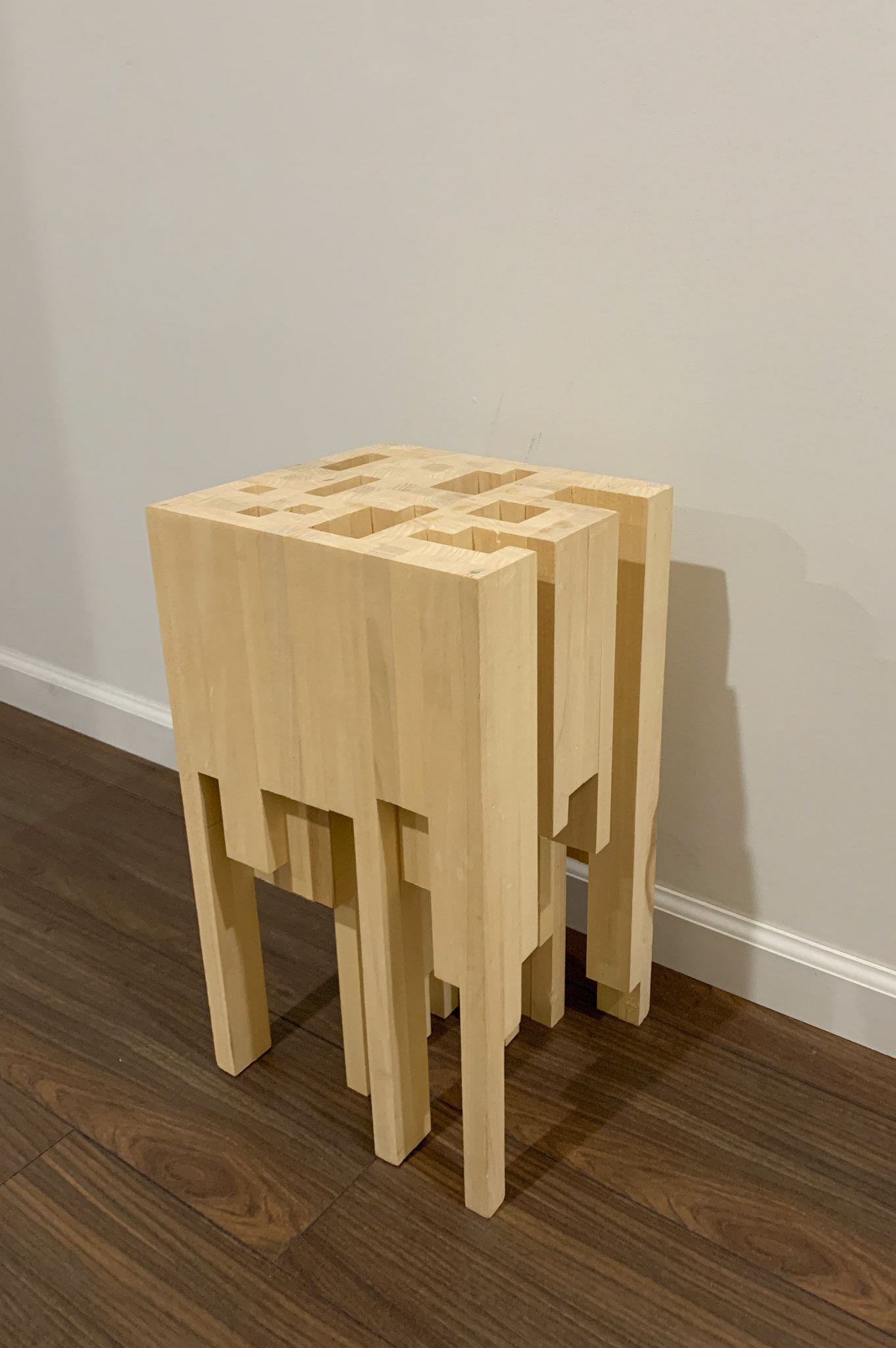 Cascade, 12x12x20 inches, Local Reclaimed Pallet Wood, Brad Nails, Instillation Shot, 2016