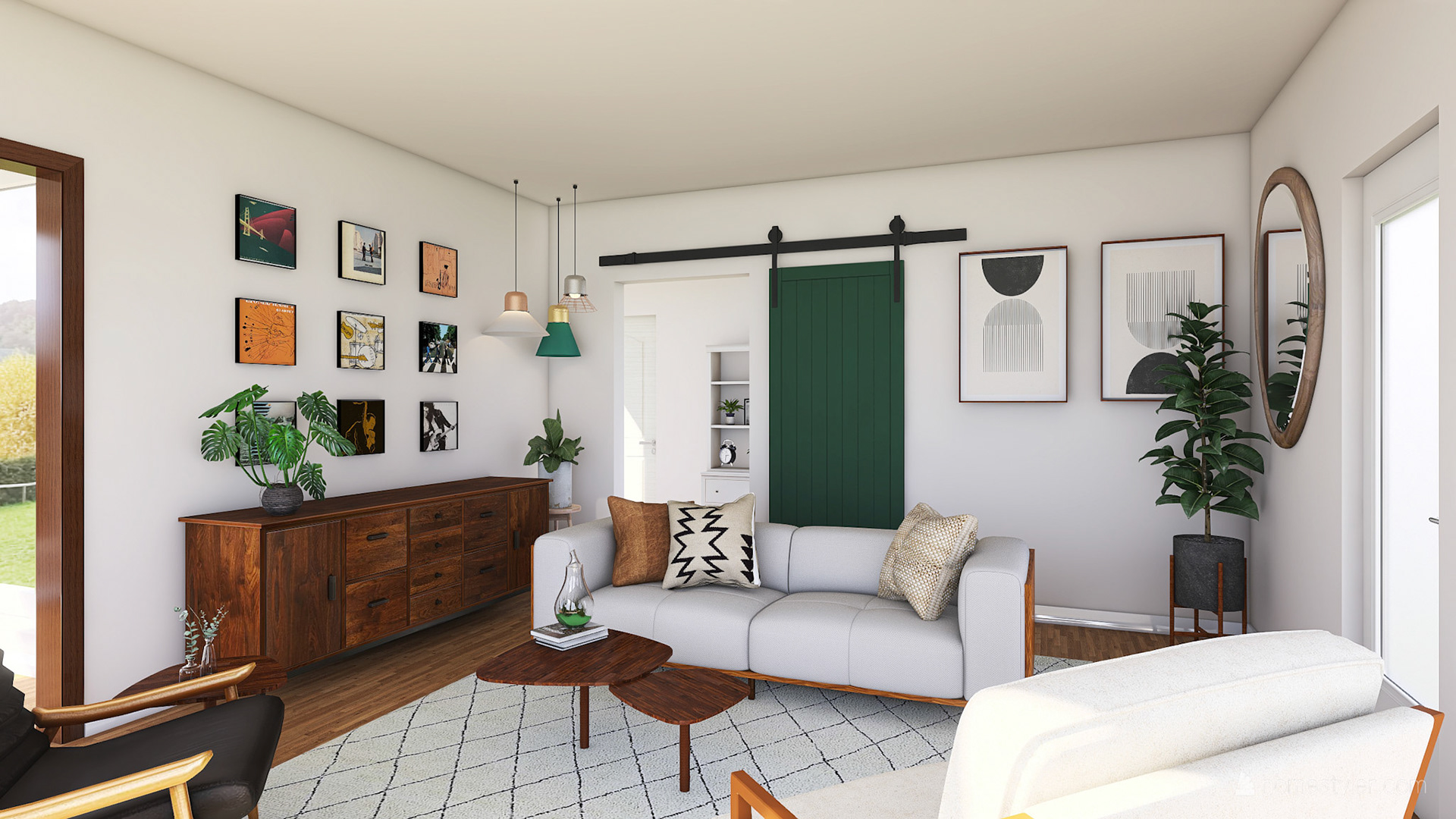 The Mid-Century Modern Living Room Homestyler, Adobe Photoshop, Adobe Lightroom 2020