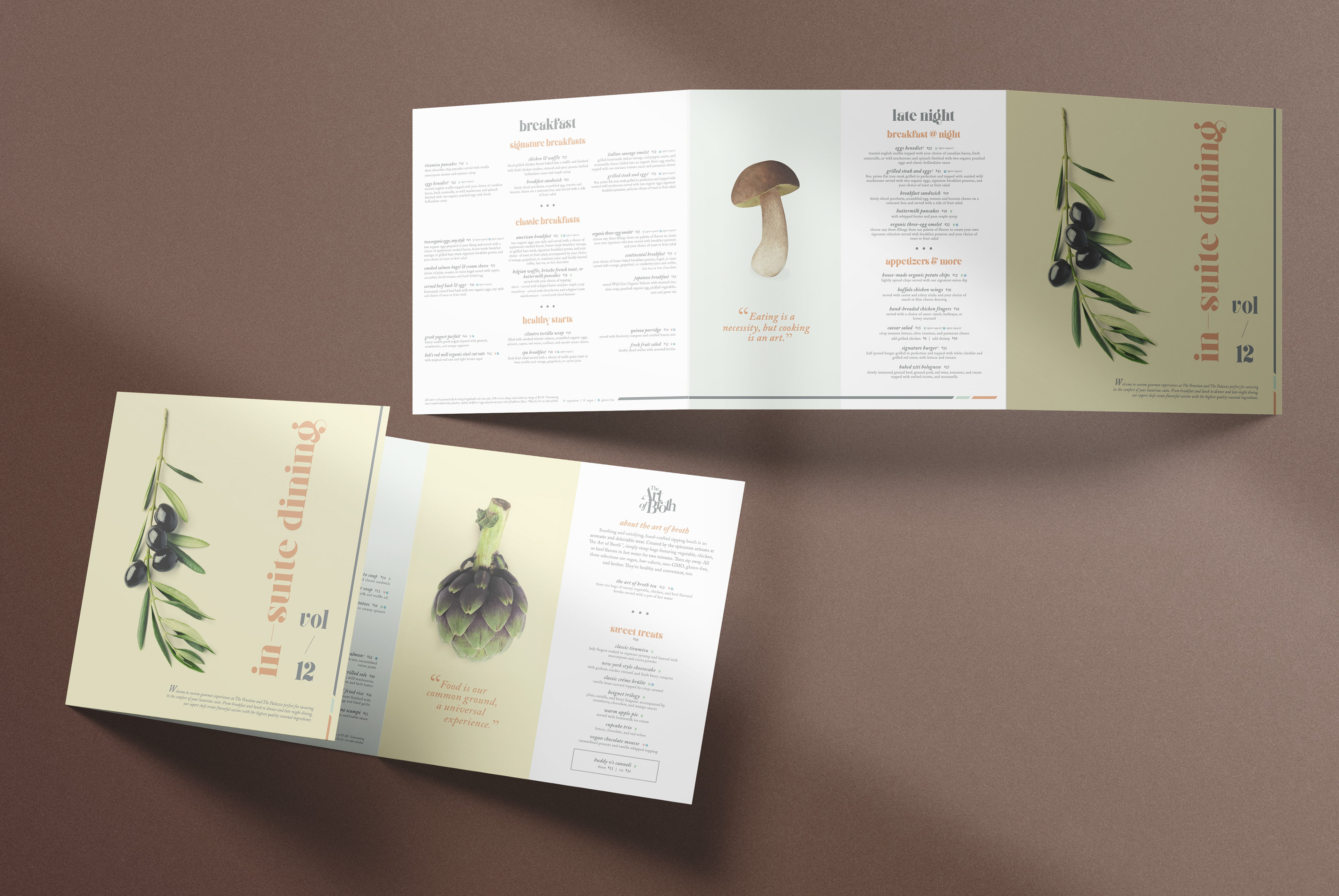 Rialto magazine folded menu mockup