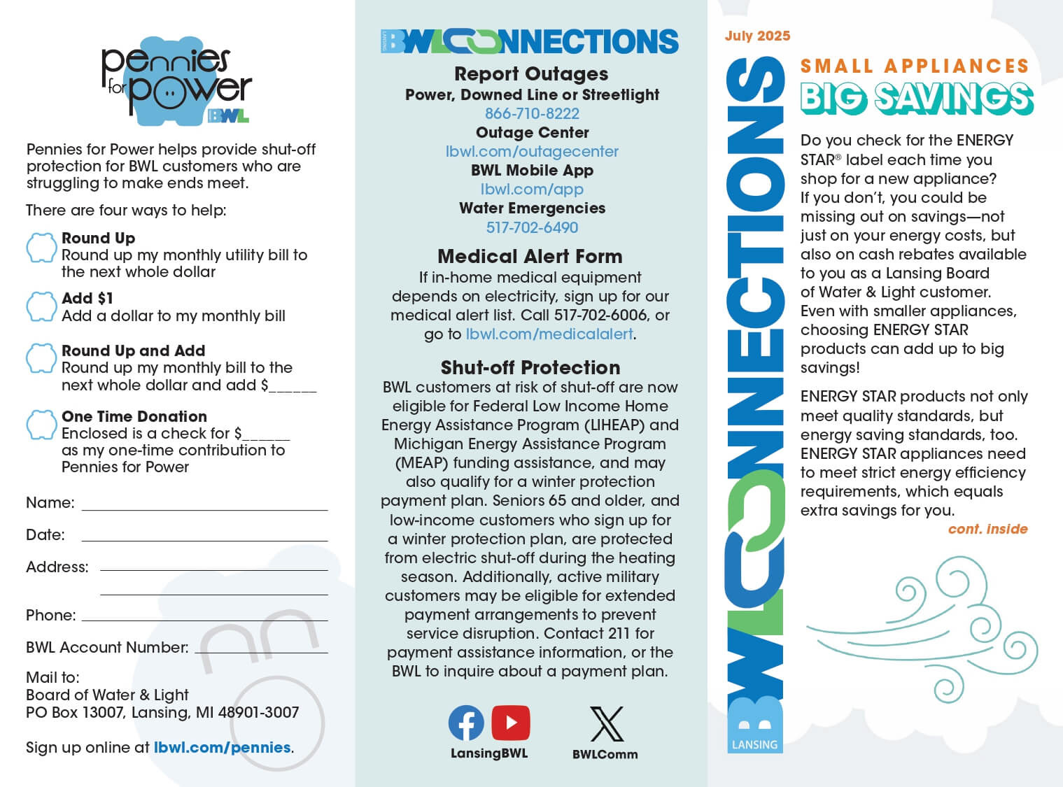 A newsletter I designed using BWL’s previous template, made primarily for print