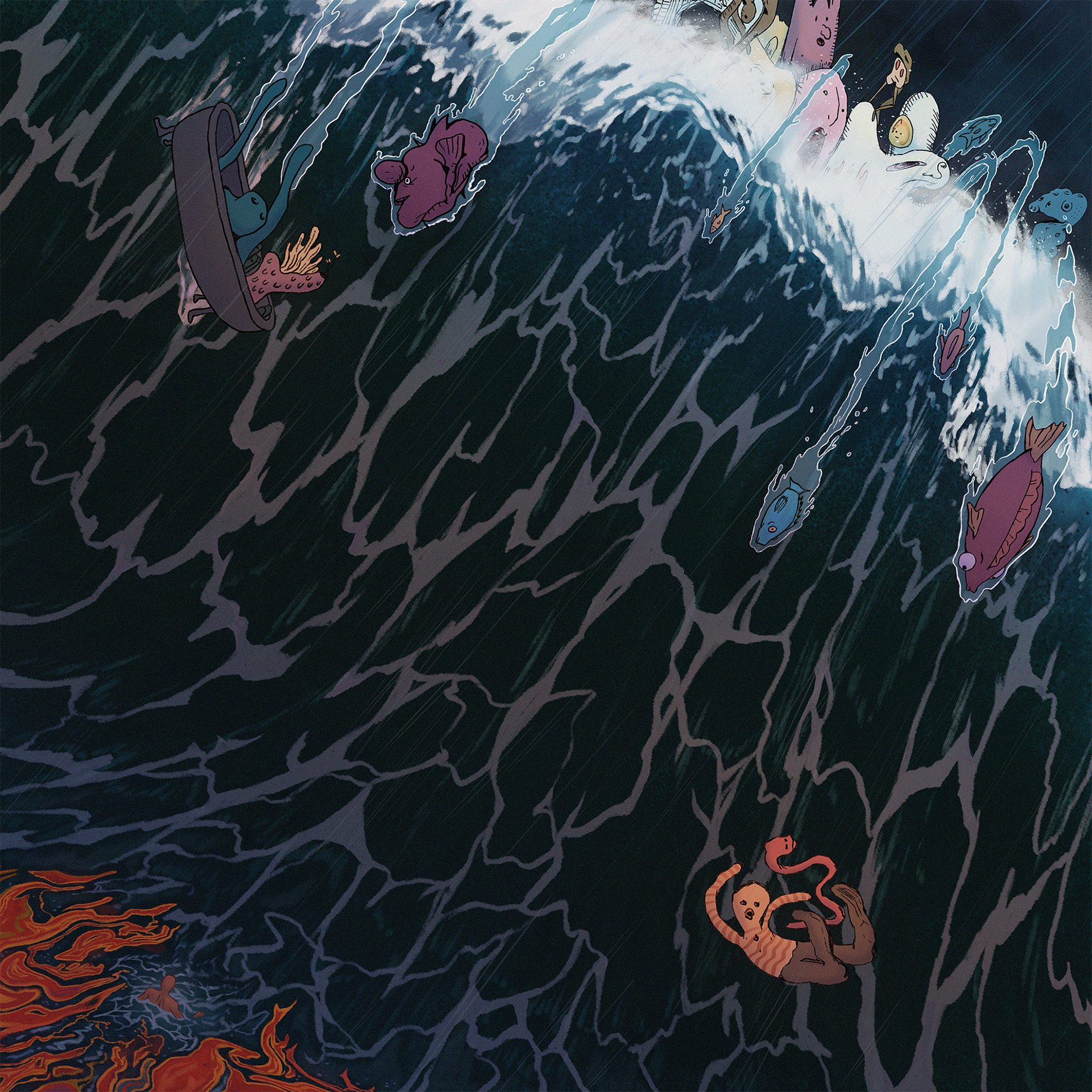 Single Artwork for "Swimming" by Patrick Perez and Penny Eau (Collaboration with Mike McPhee)