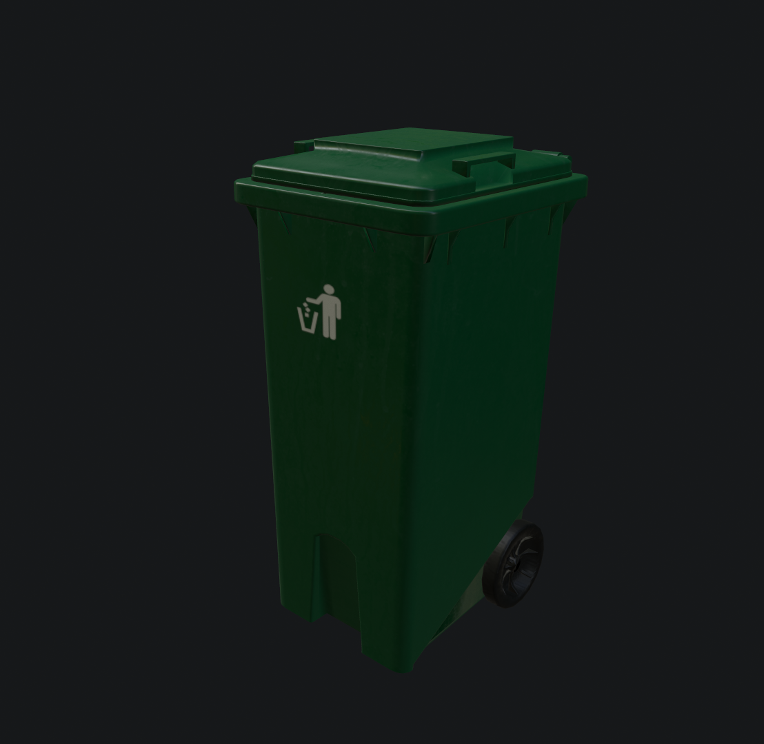 Trash Can, Modeling: 3D Max, Textures: Substance Painter, Rendering: Substance Painter