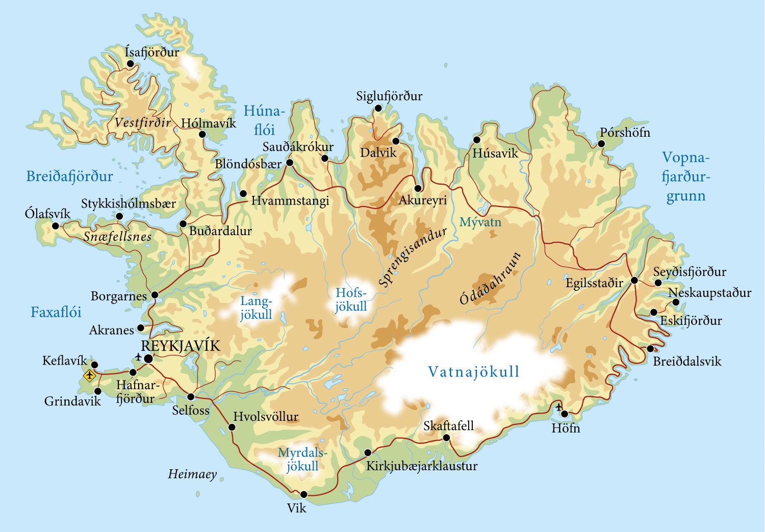 Übersichtskarte Island