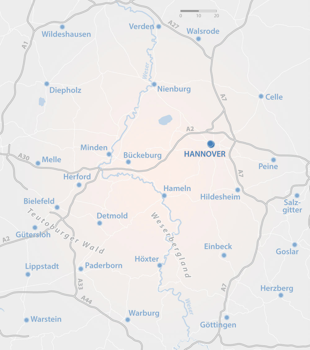 Übersichtskarte Weserbergland