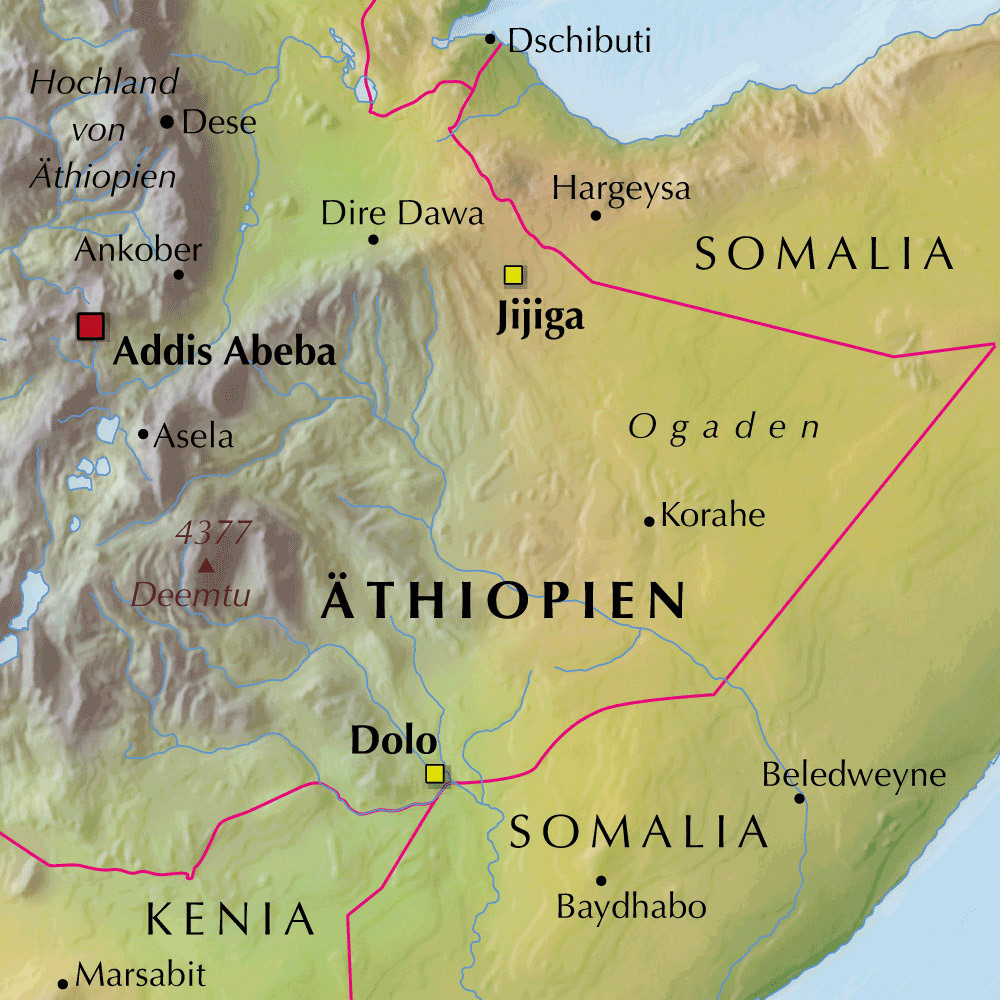 Übersichtskarte Äthiopien