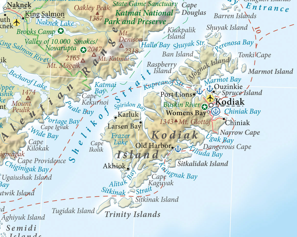 Karte Alaska & Yukon Territory - Kodiak