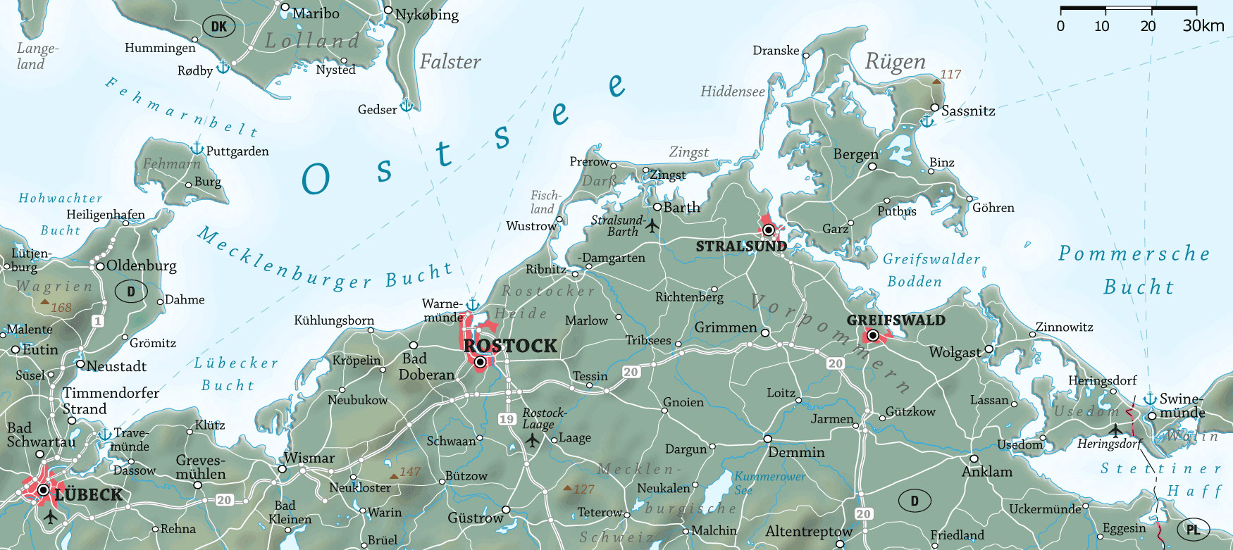 Übersichtskarte Ostsee