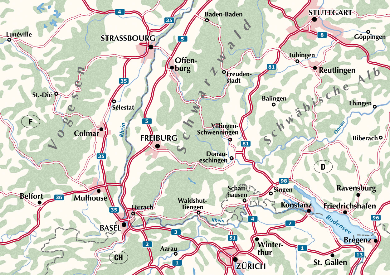 Übersichtskarte Schwarzwald