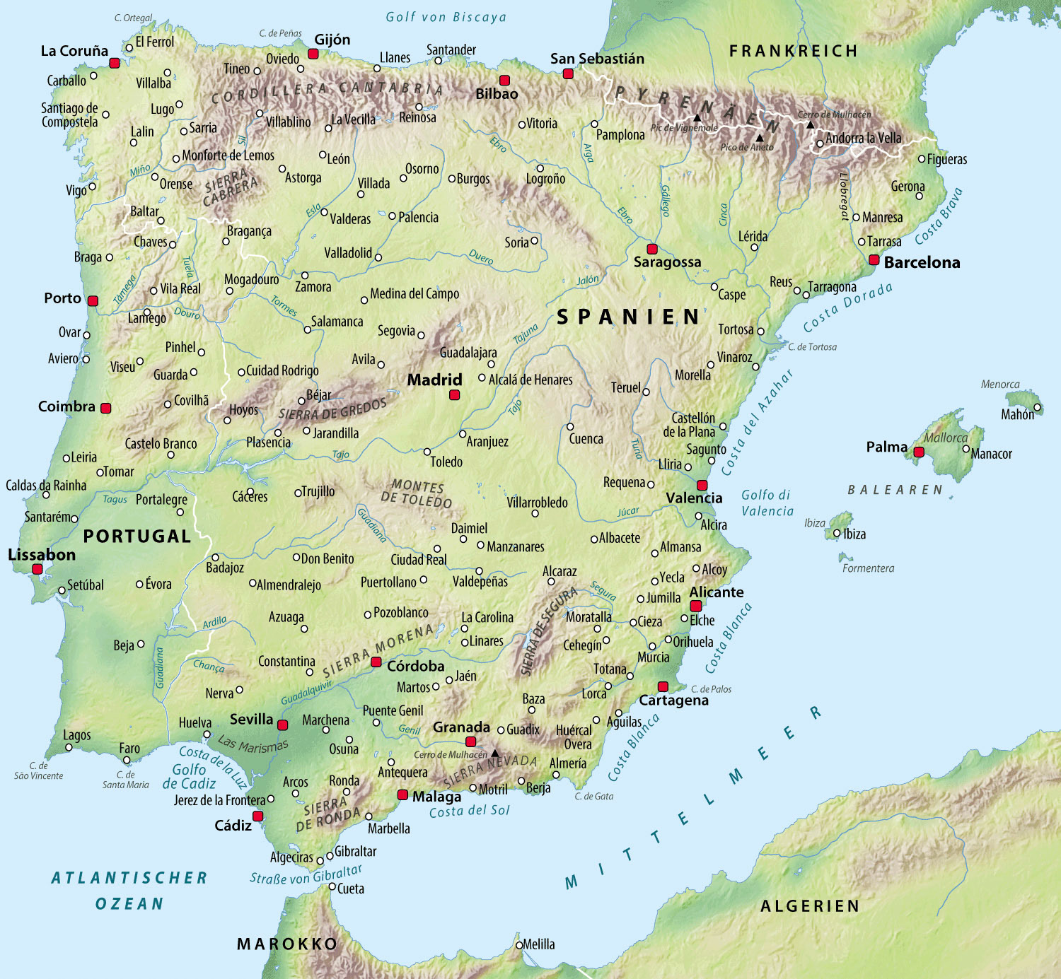 Übersichtskarte Spanien & Portugal