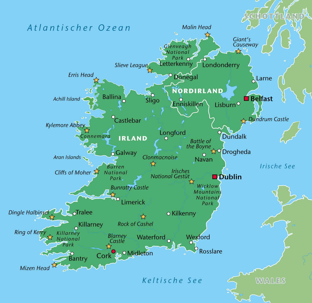 Übersichtskarte Irland