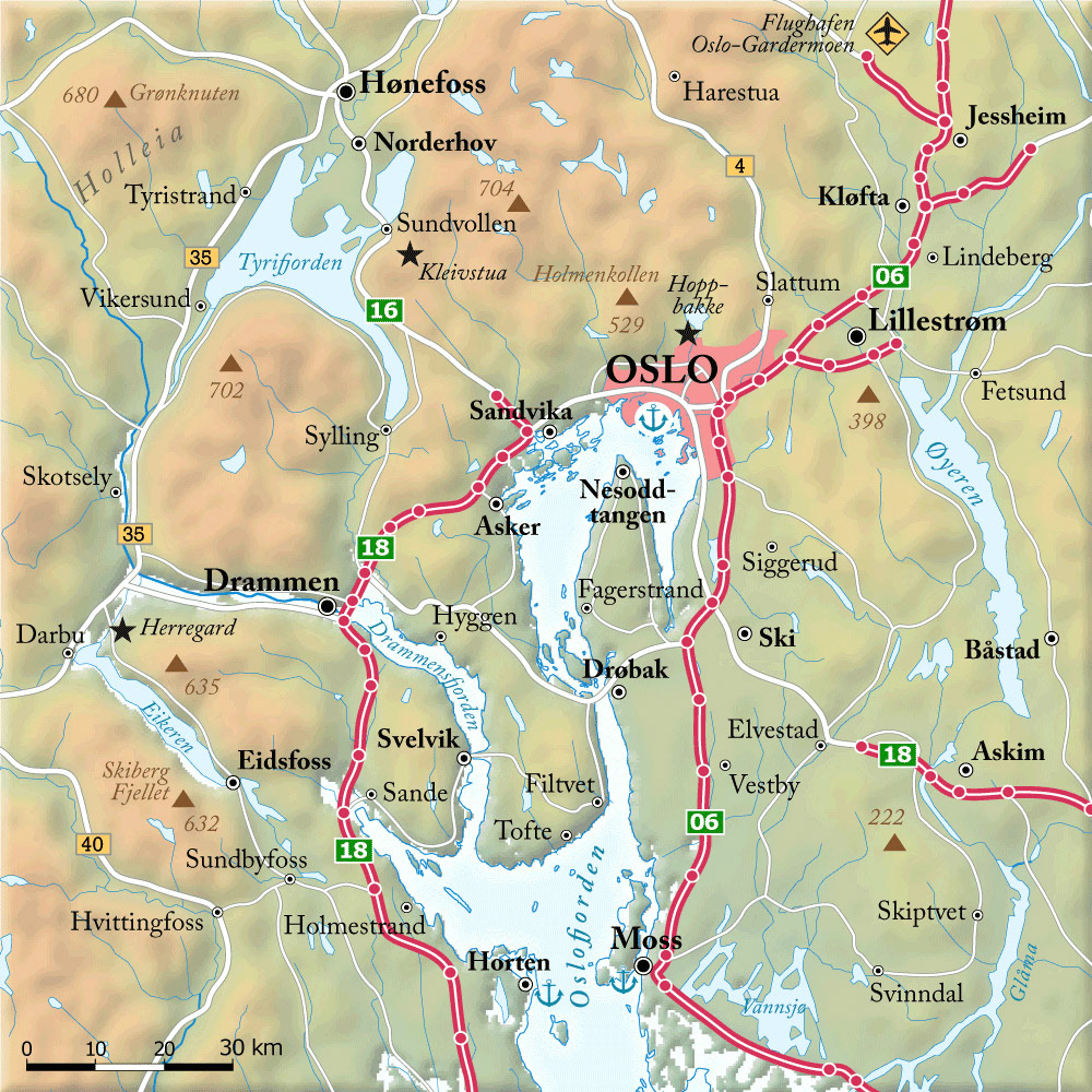 Übersichtskarte Oslo