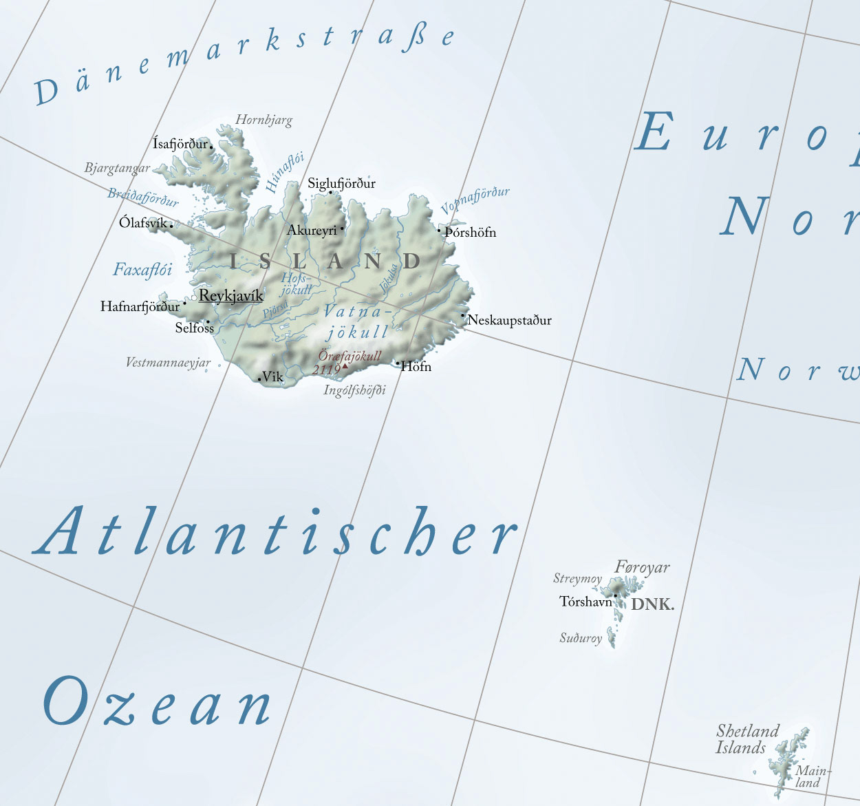 Karte Europa - Island