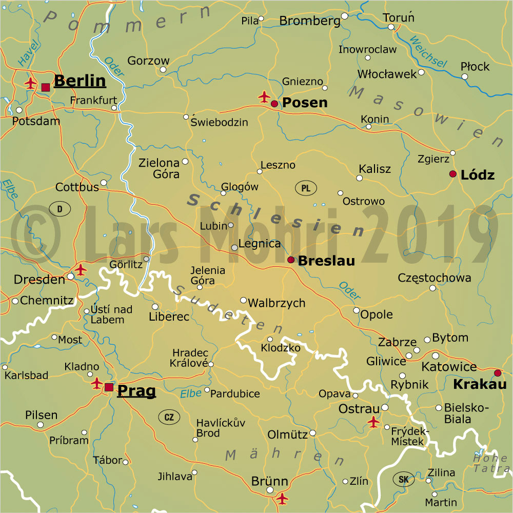 Übersichtskarte Schlesien