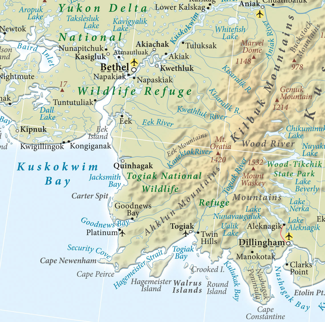 Karte Alaska & Yukon Territory - Bethel