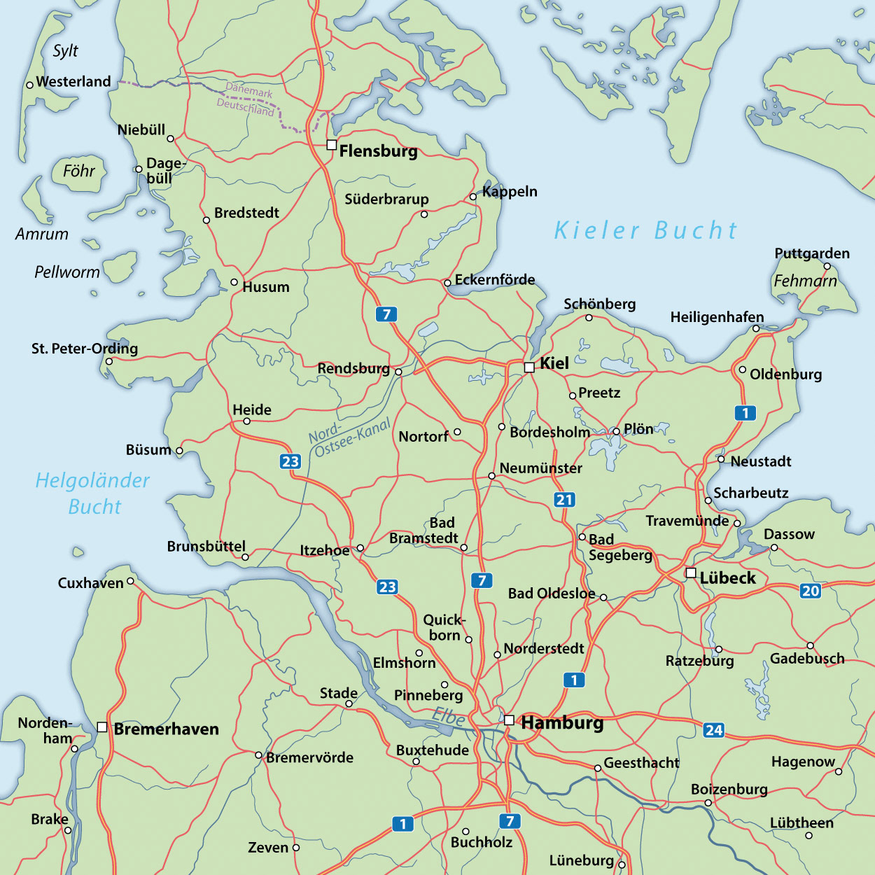 Übersichtskarte Schleswig-Holstein