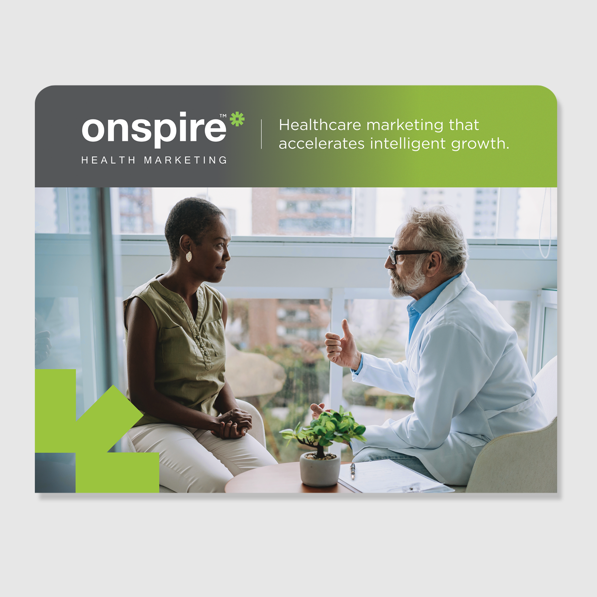 Led design and development of Onspire Health’s 10x10 marketing exhibit panels in close collaboration with the VP of Marketing and CSO and creative team.
