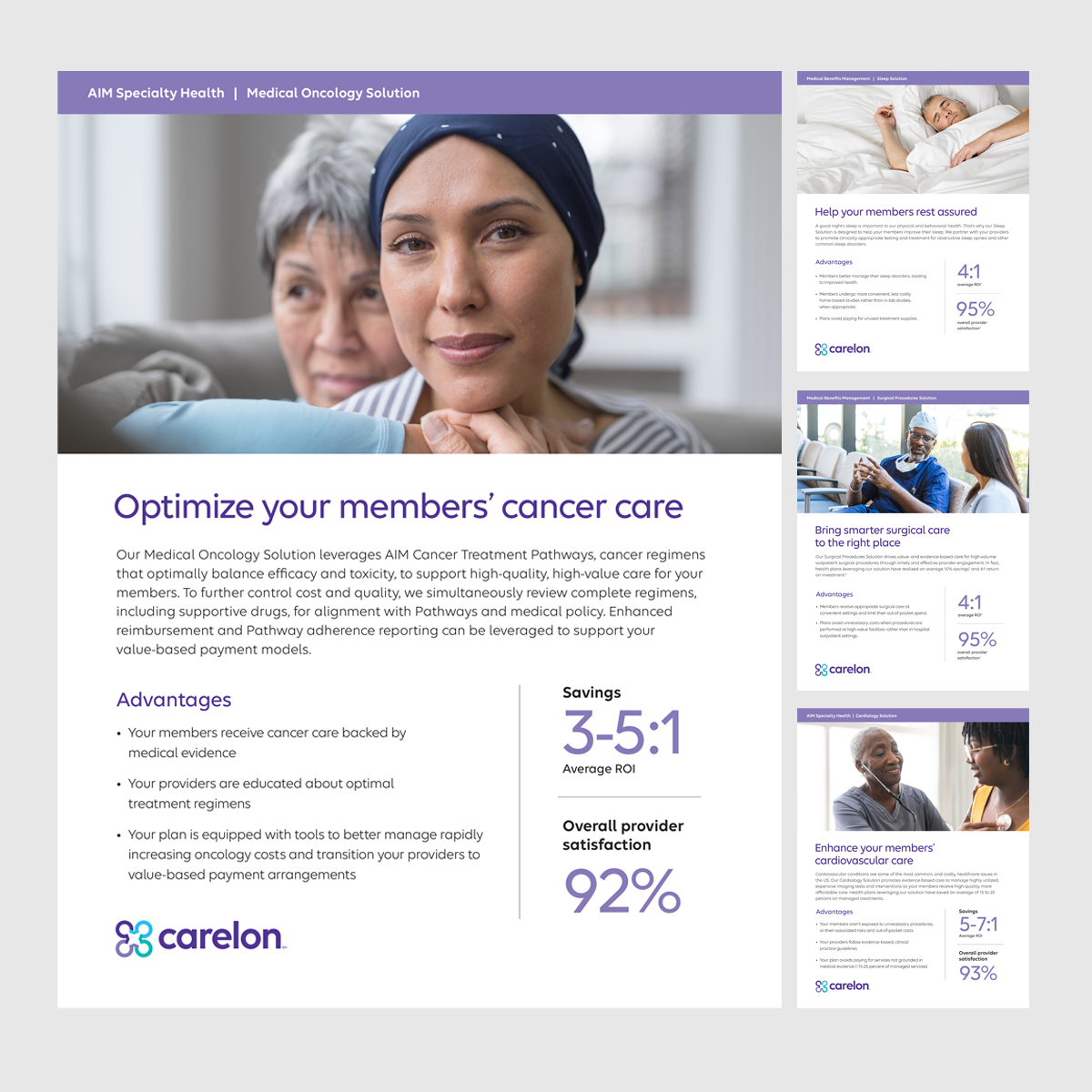 Directed the creative strategy and design for all Carelon Brand Solution Sellsheets, including visual direction for new products, photography selection, and custom iconography.