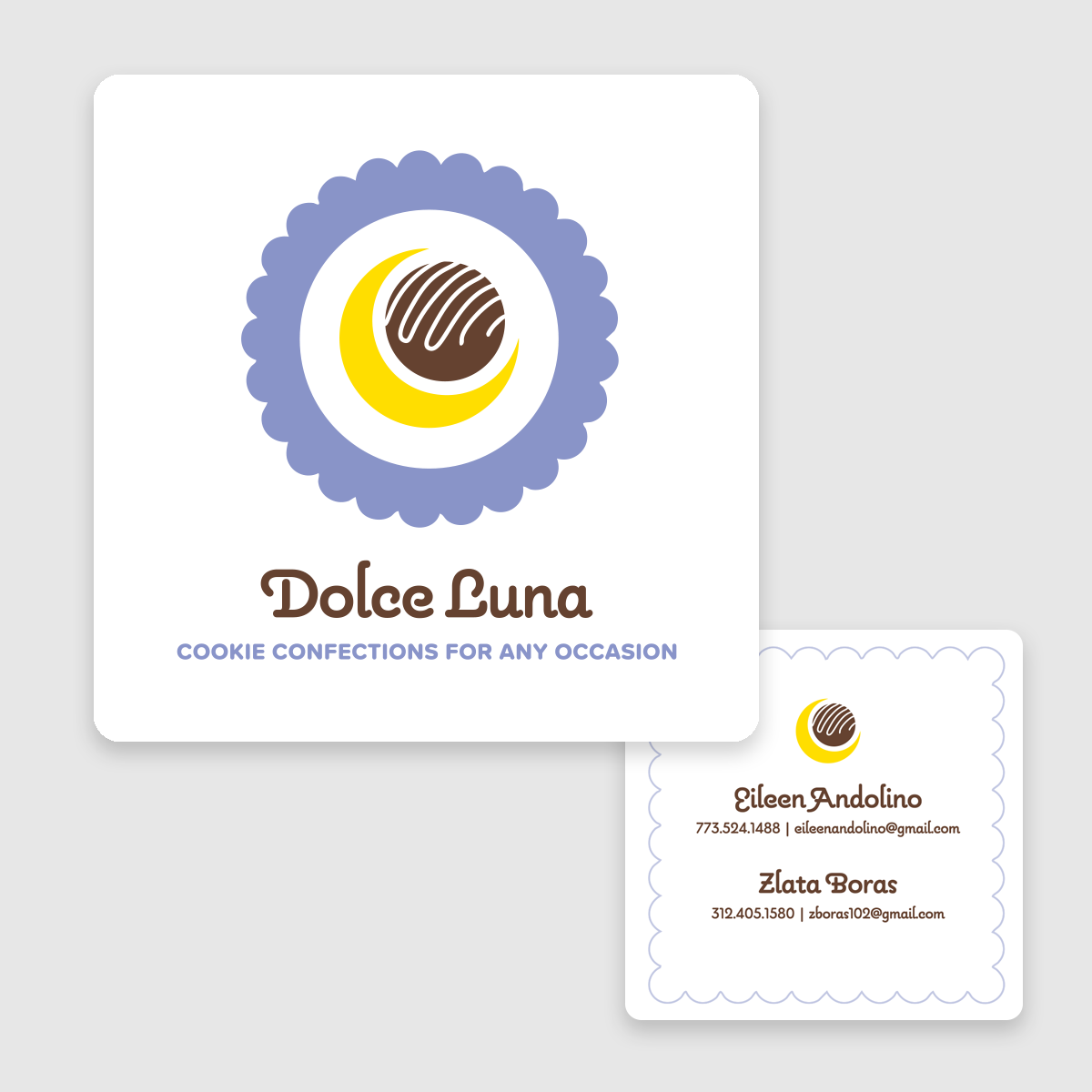 I designed this business card for Dolce Luna to help them generate a little magic and lots of sales.