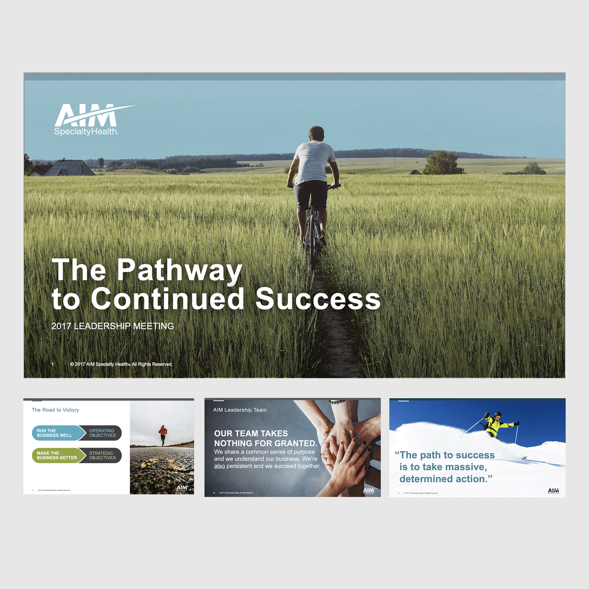 AIM Managers Meeting Presentation: Collaborated across team to design and create high-profile managers meeting presentation