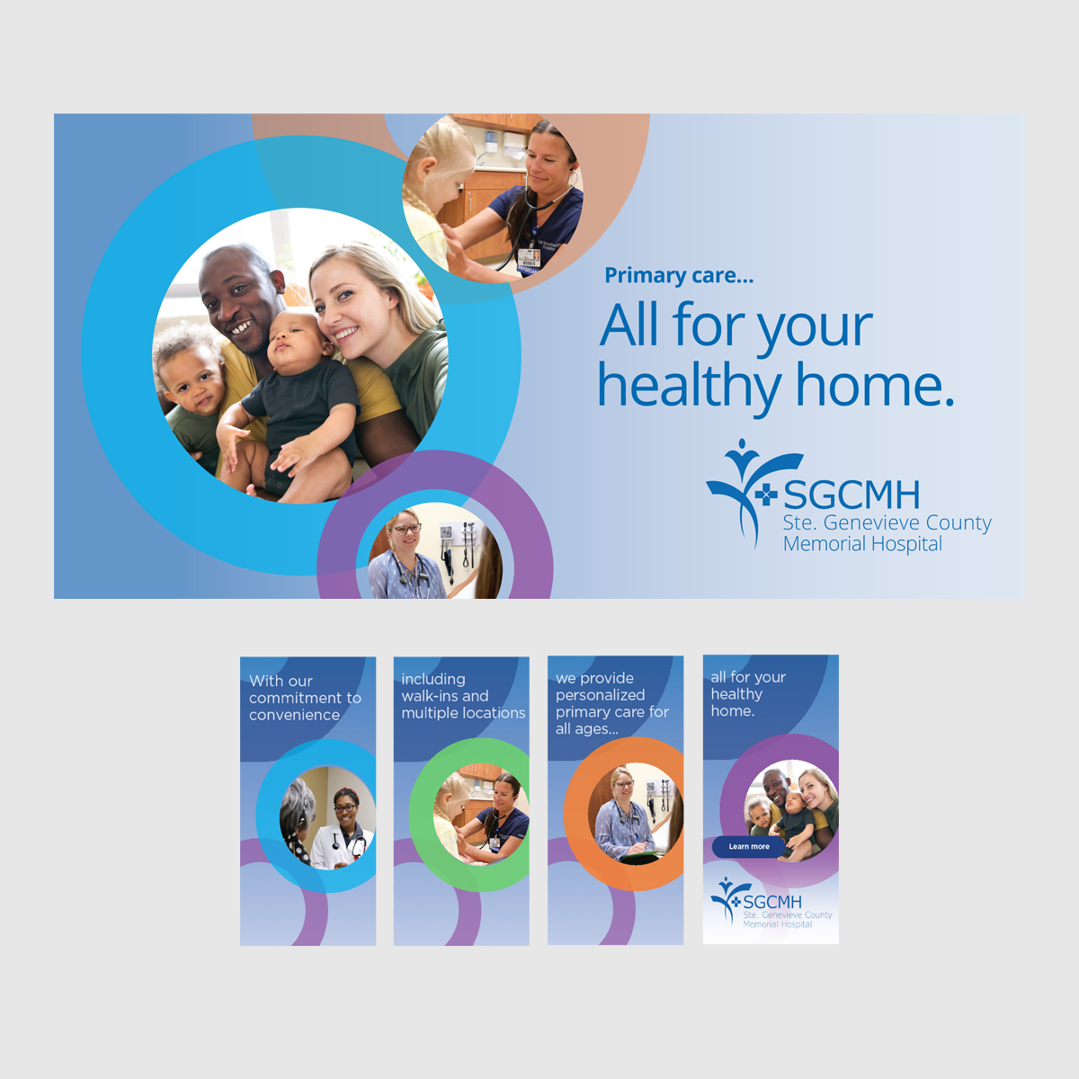 Lead the cross-media campaign for Ste. Genevieve County Memorial Hospital, designing and art directing a junior designer on everything from billboards to social media animations.