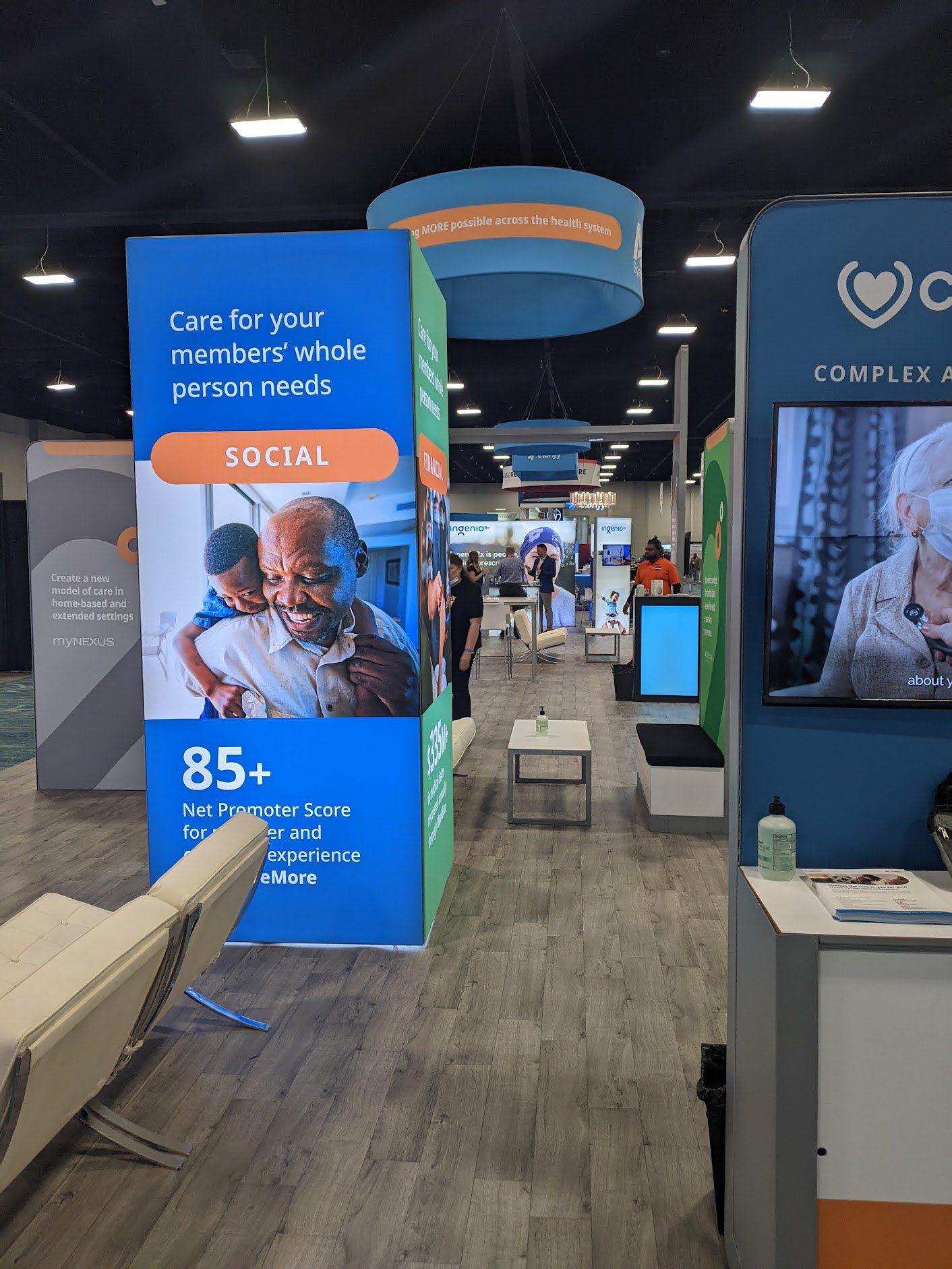 Close up view of the light up DBG panels and integrated space