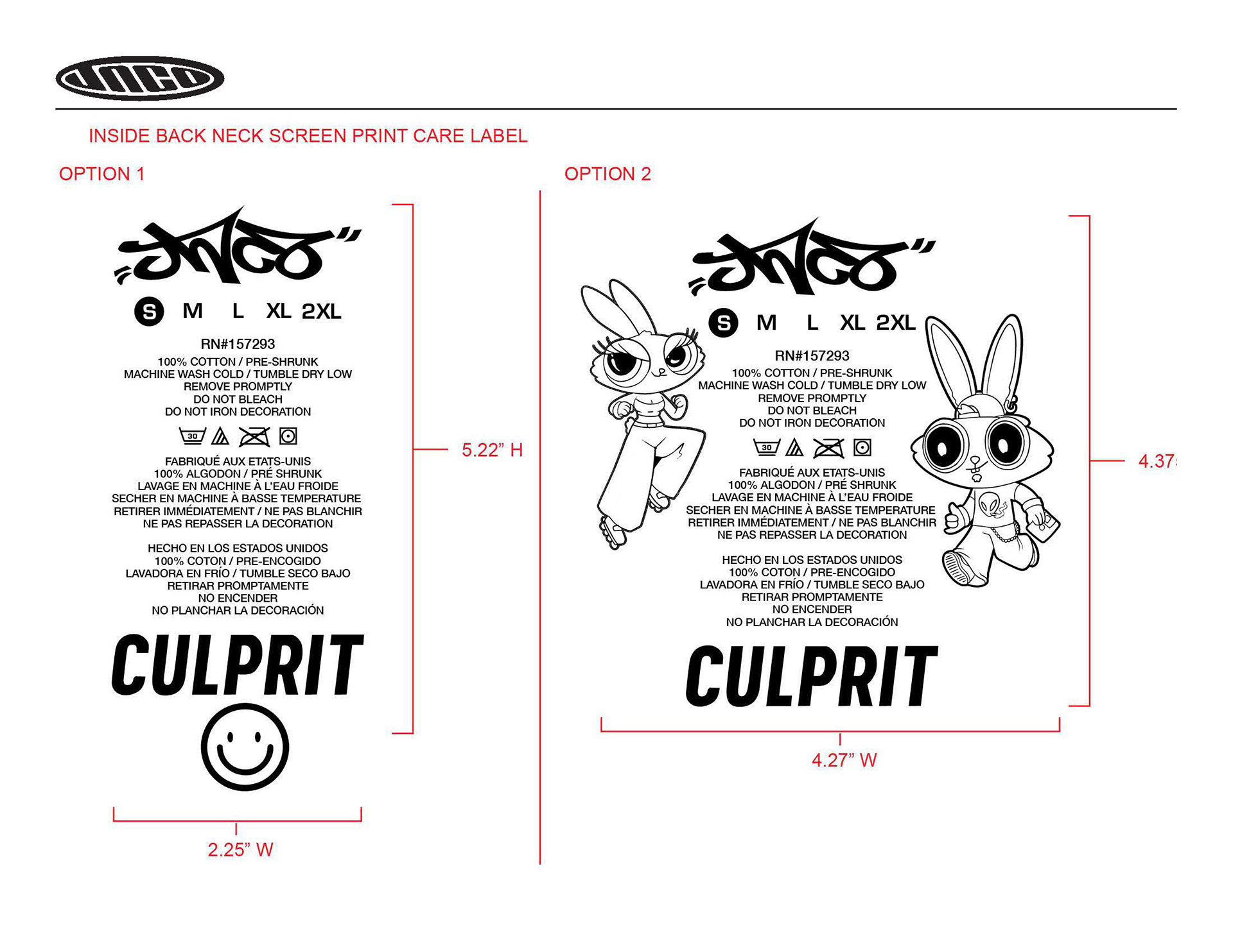 SCREENED CARE LABELS