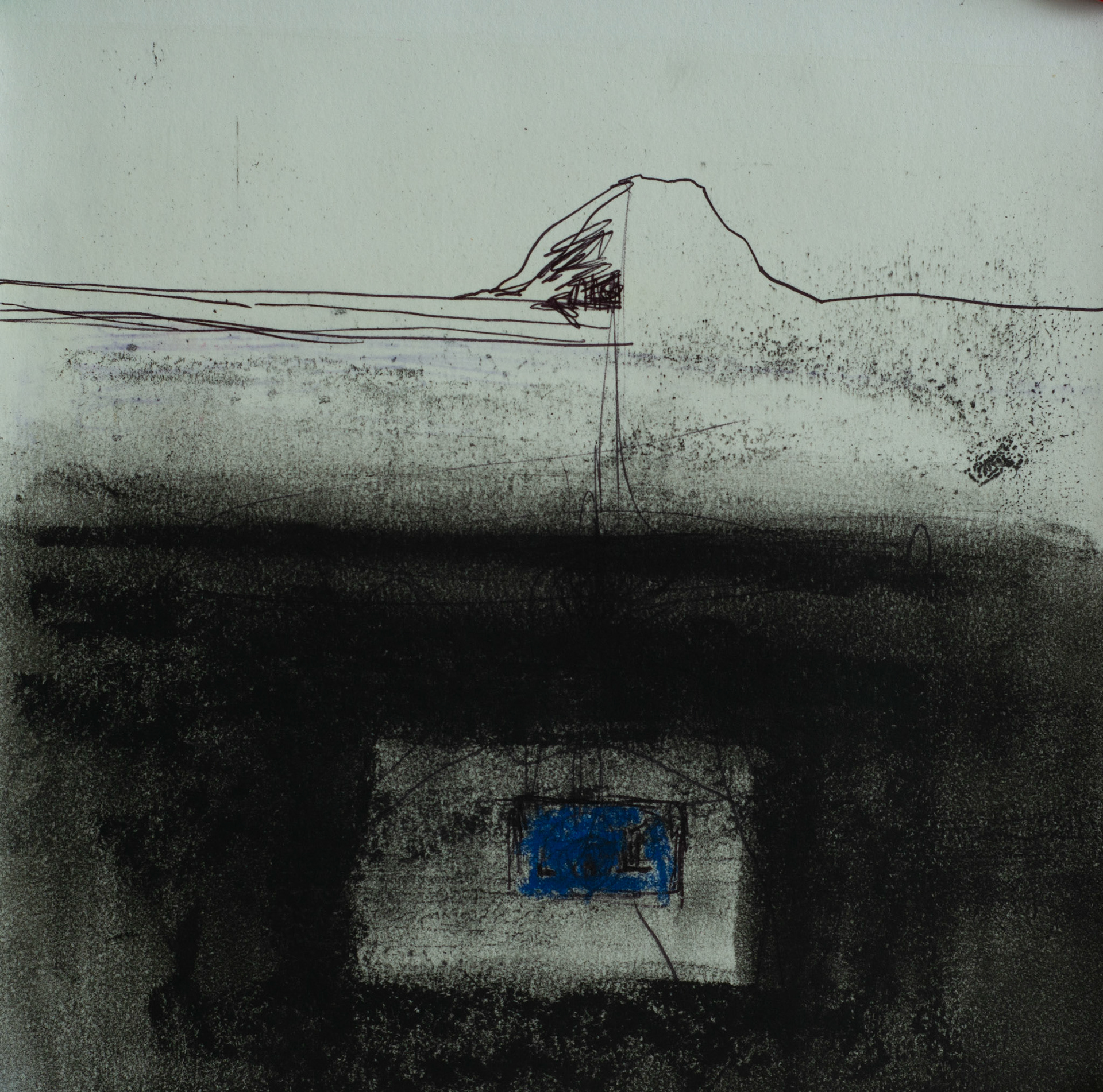 Terra Parva 2 | zeefdruk en krijt | 19 x 19  | € 150