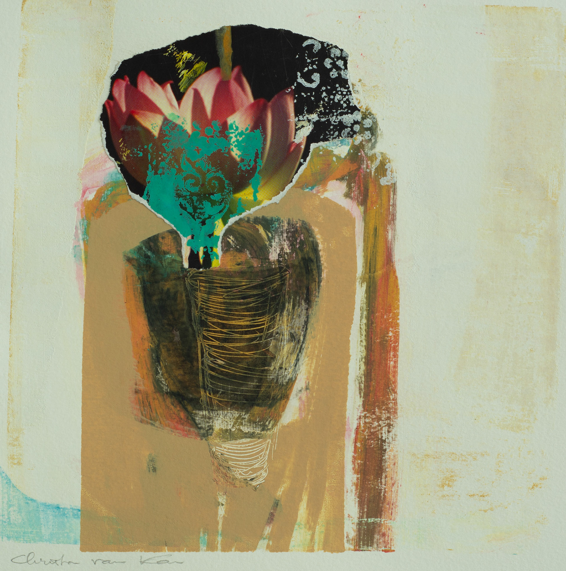 Een bloem uit de tuin | mixed media | 20 x 20 | € 175
