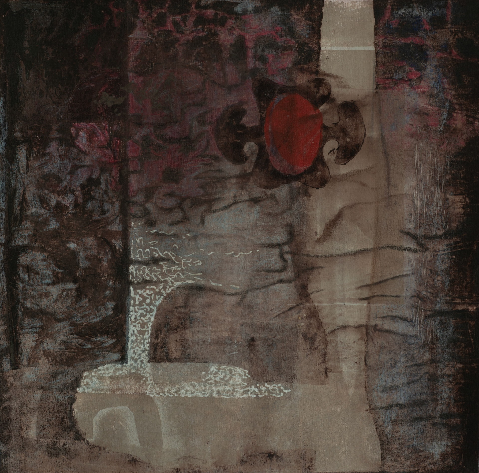 Phaistos 3 | zeefdruk en kleurpotlood | 20 x 20 | € 175