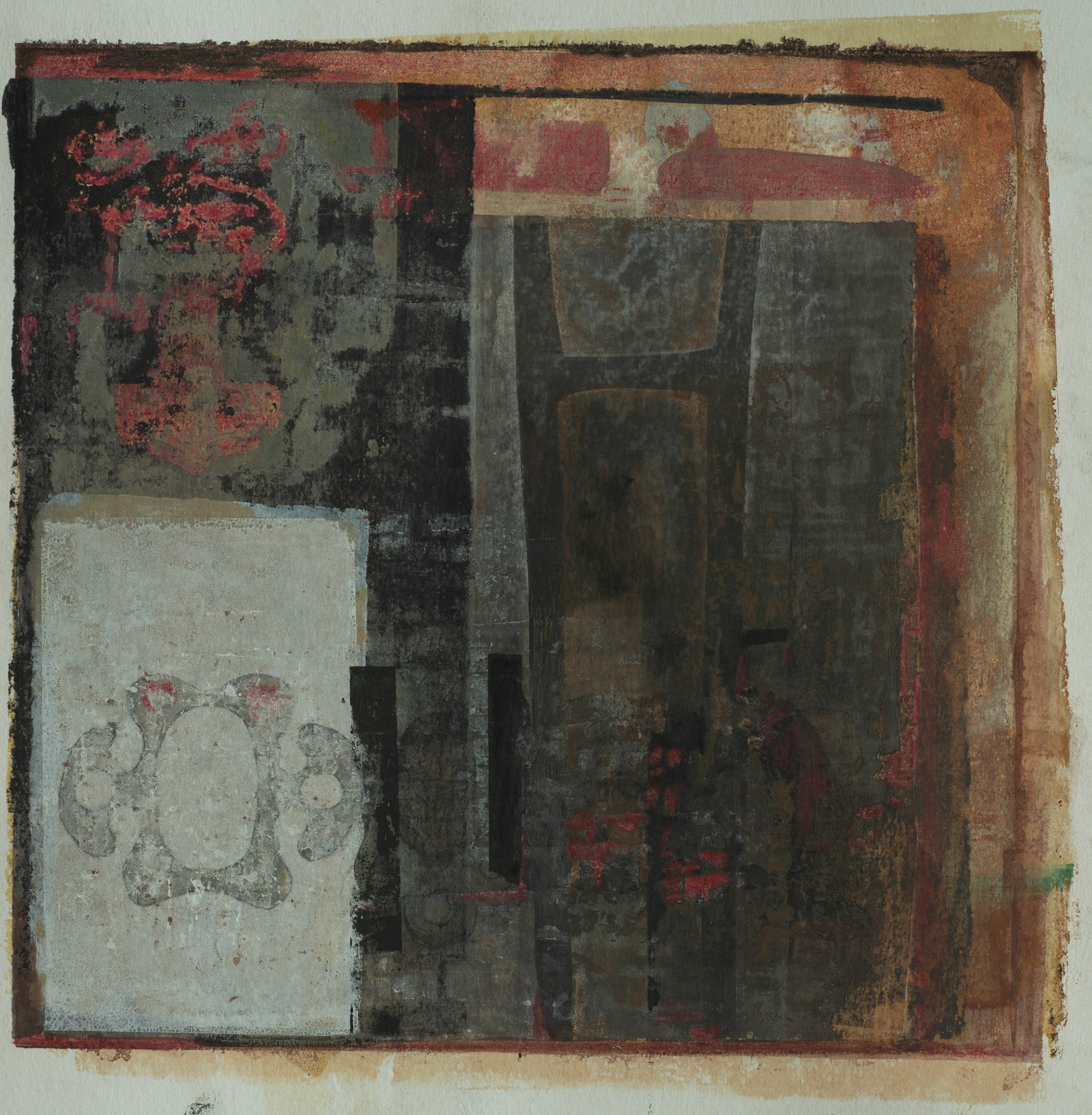 Phaistos 2 | zeefdruk en kleurpotlood | 20 x 20 | € 175