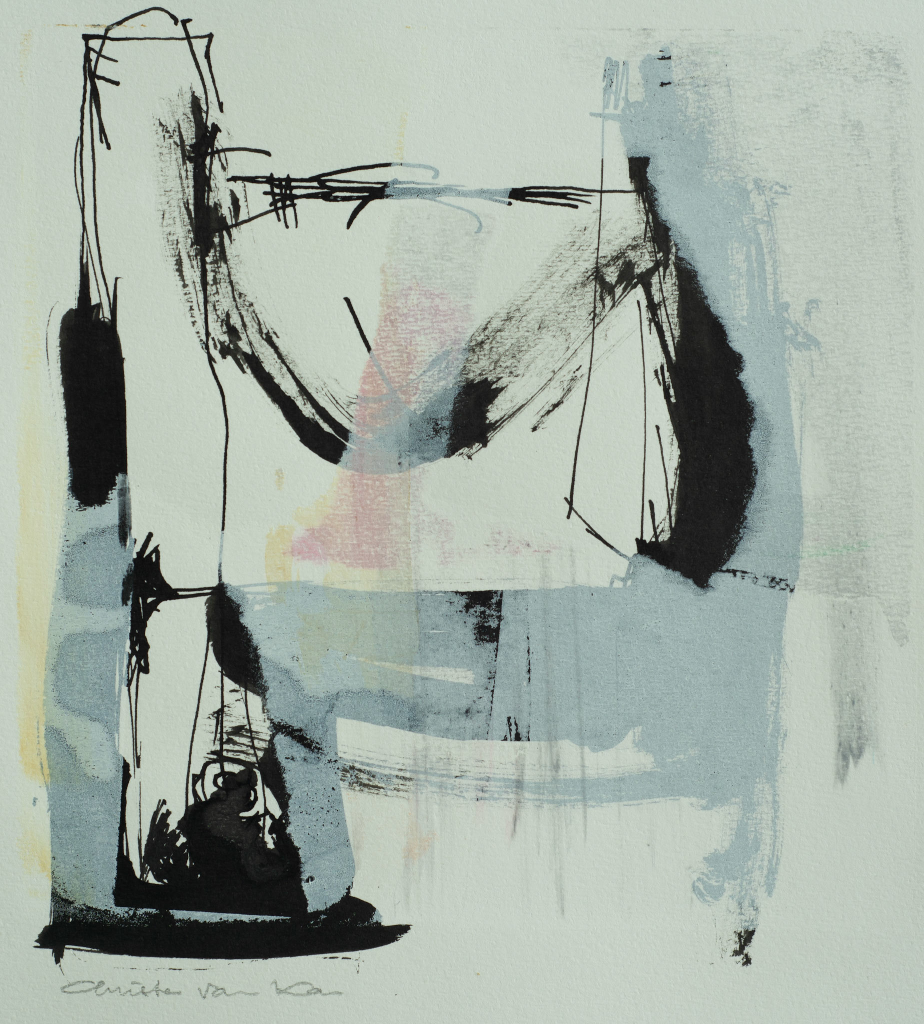 Pijlers | zeefdruk en inkt | 20 x 20  | € 175