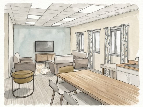 Great Room - Residential gathering space designed around family-style living