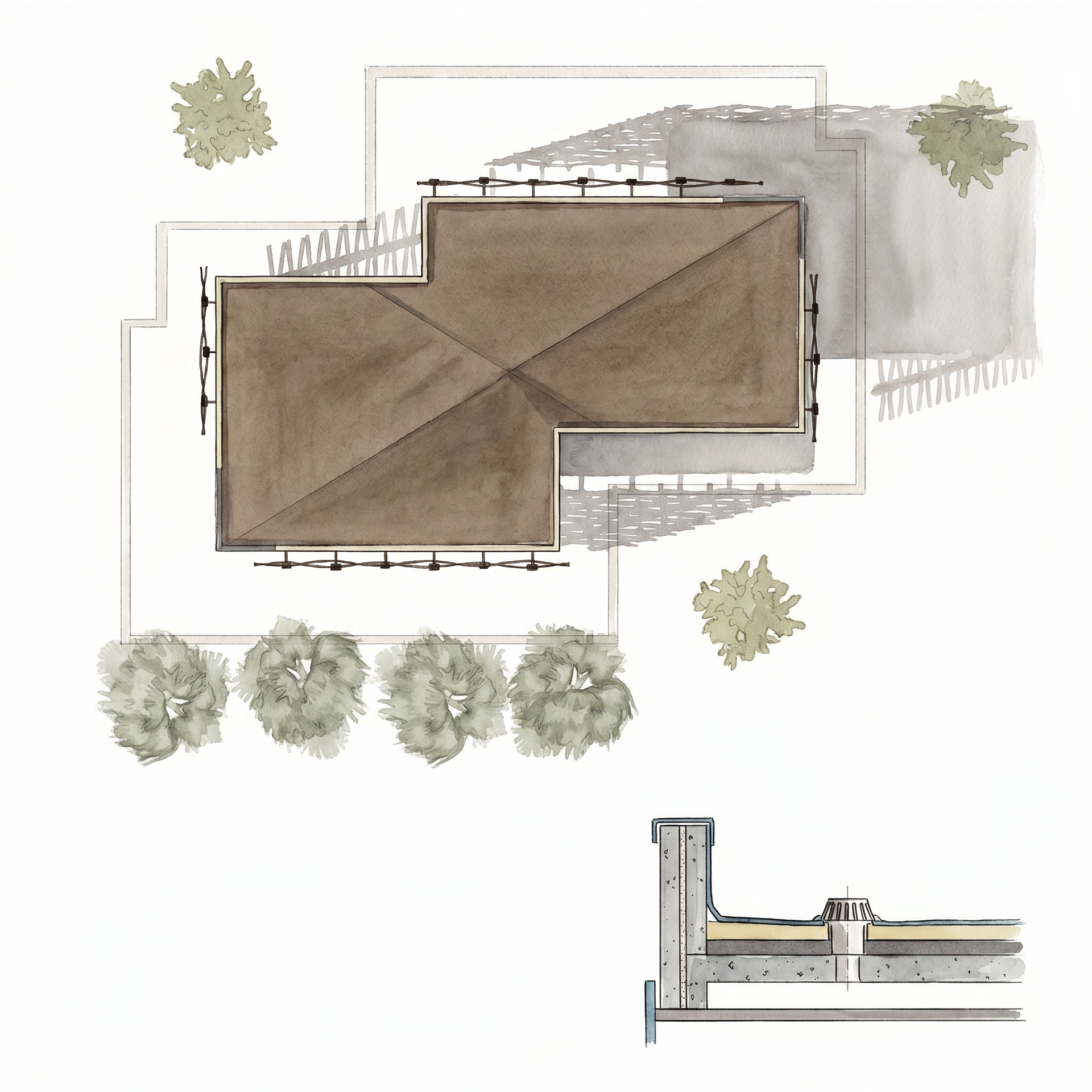 Flat Roof Detail and Footprint