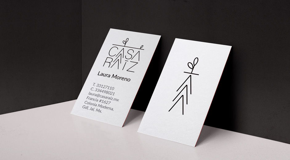 Casa Raíz tarjeta de presentación