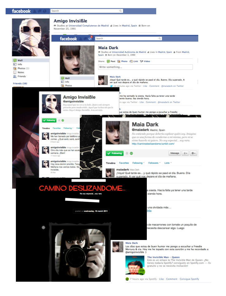 Characters in Social Media (Facebook and Twitter) and PhotoBlog