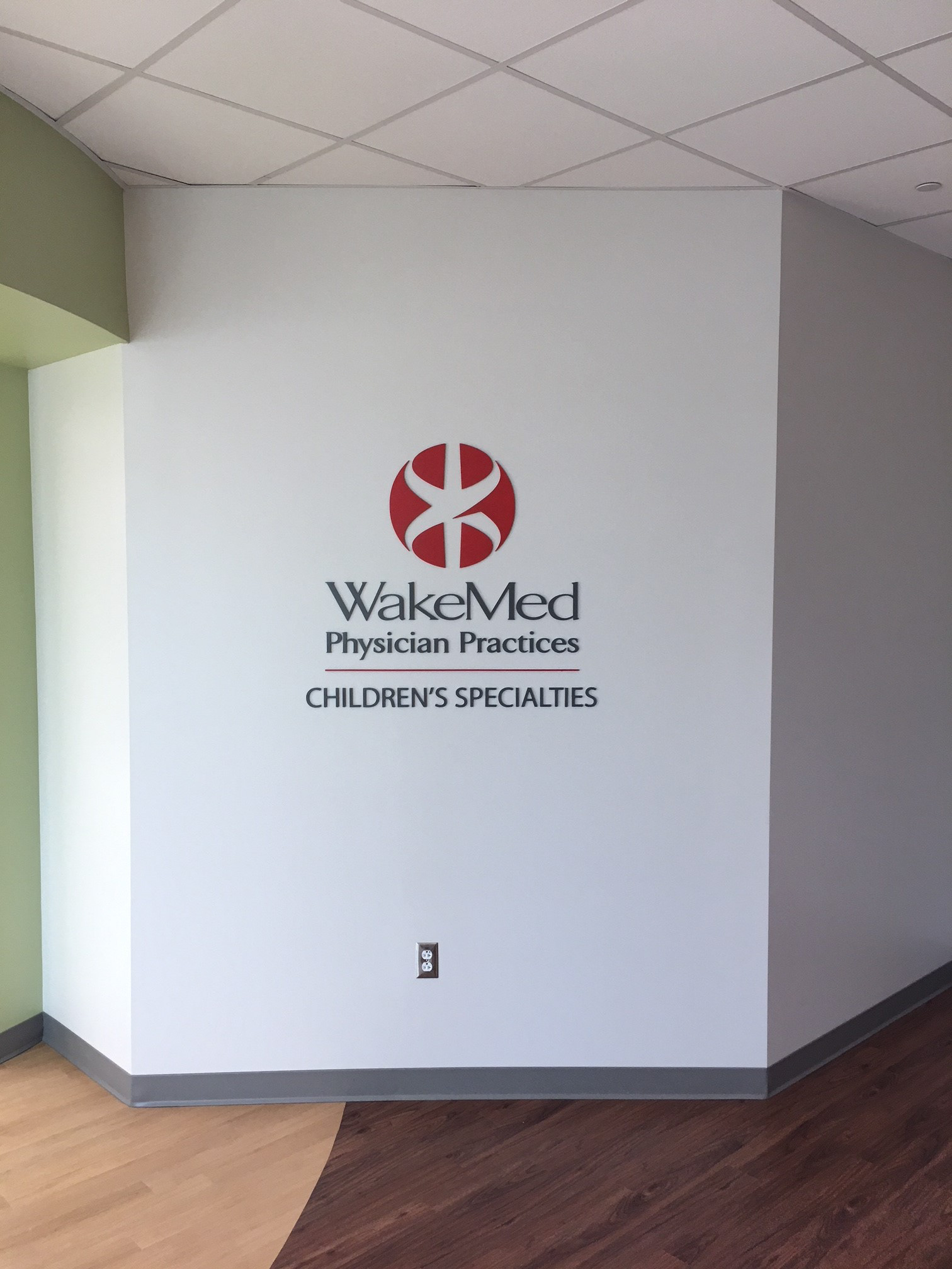 WakeMed Children's Specialties Wall Logo • WakeMed Apex Healthplex • Apex, NC
